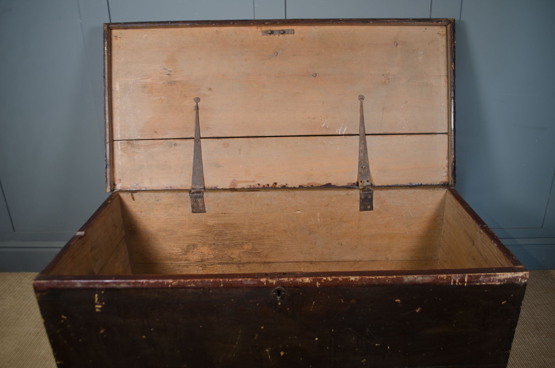 Original Painted Pine Storage Chest