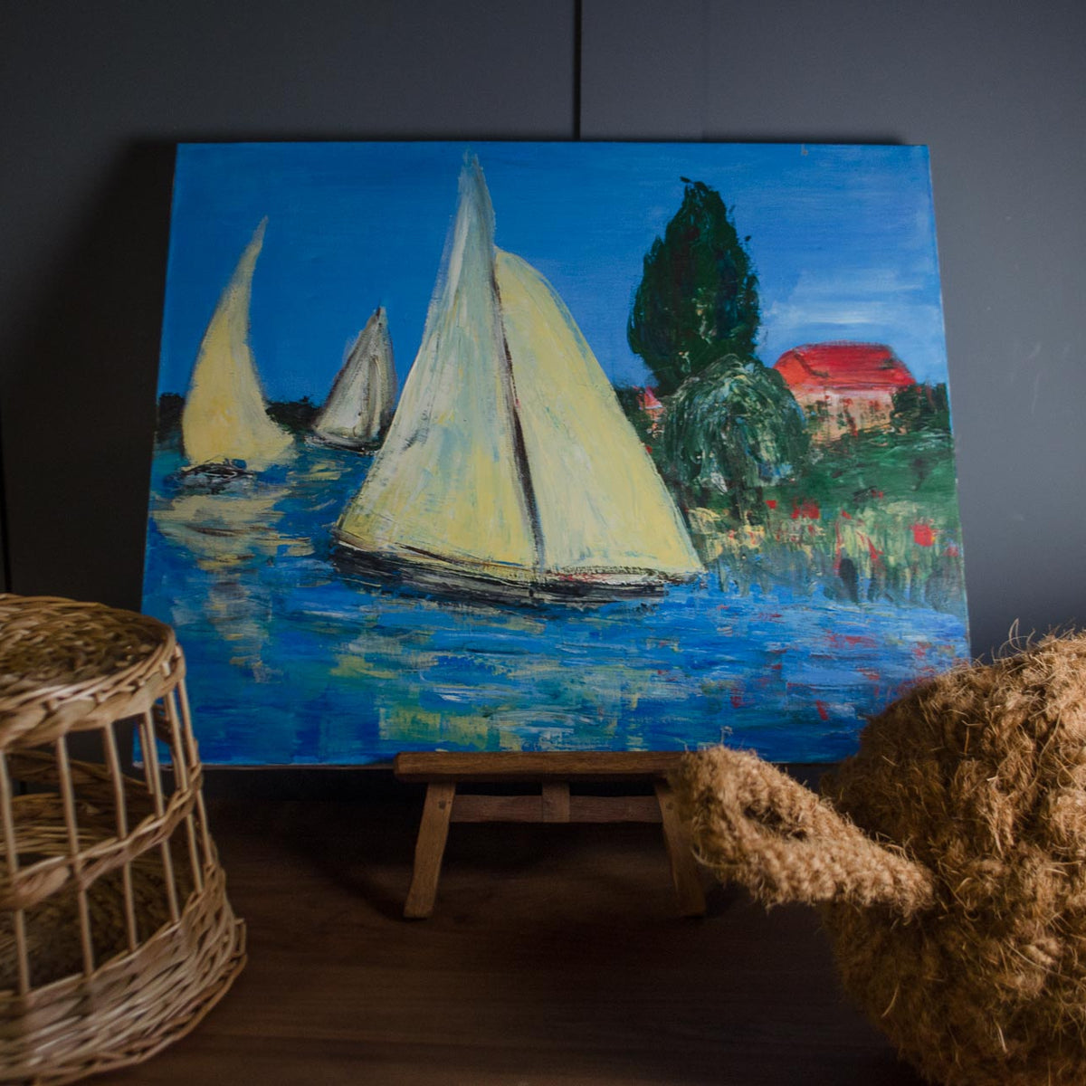 Sailing Boats Oil Painting on Canvas