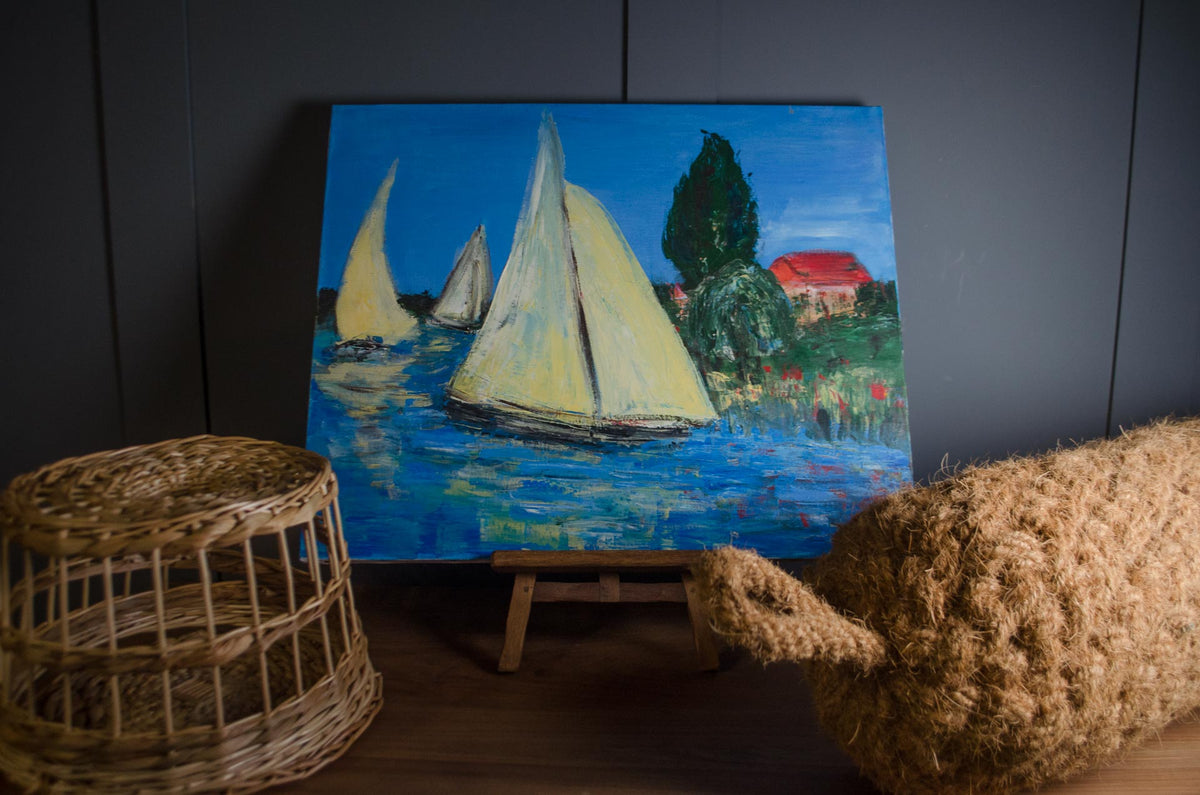 Sailing Boats Oil Painting on Canvas