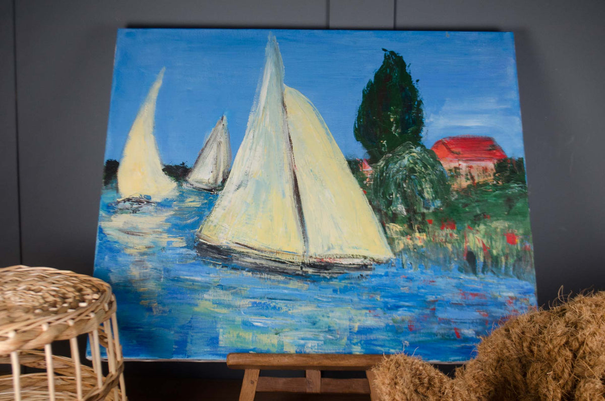 Sailing Boats Oil Painting on Canvas