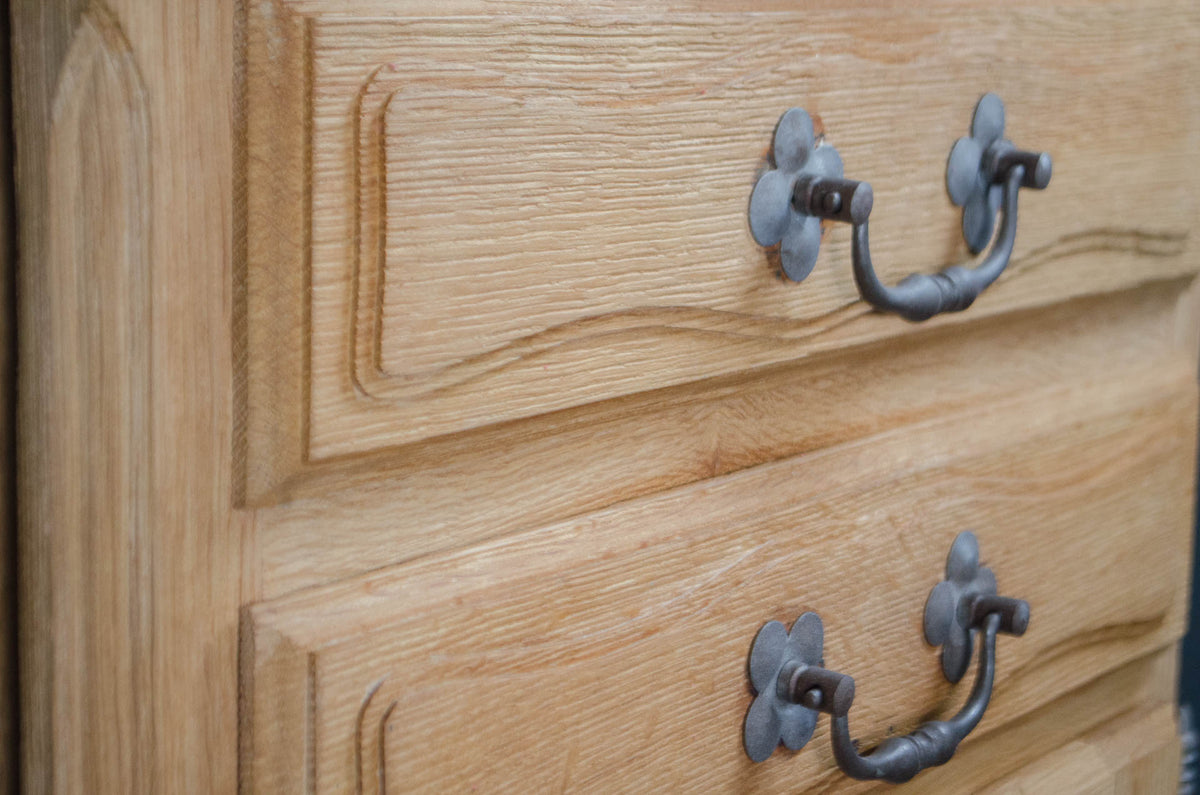 Pale Oak Tall Cupboard with Drawers