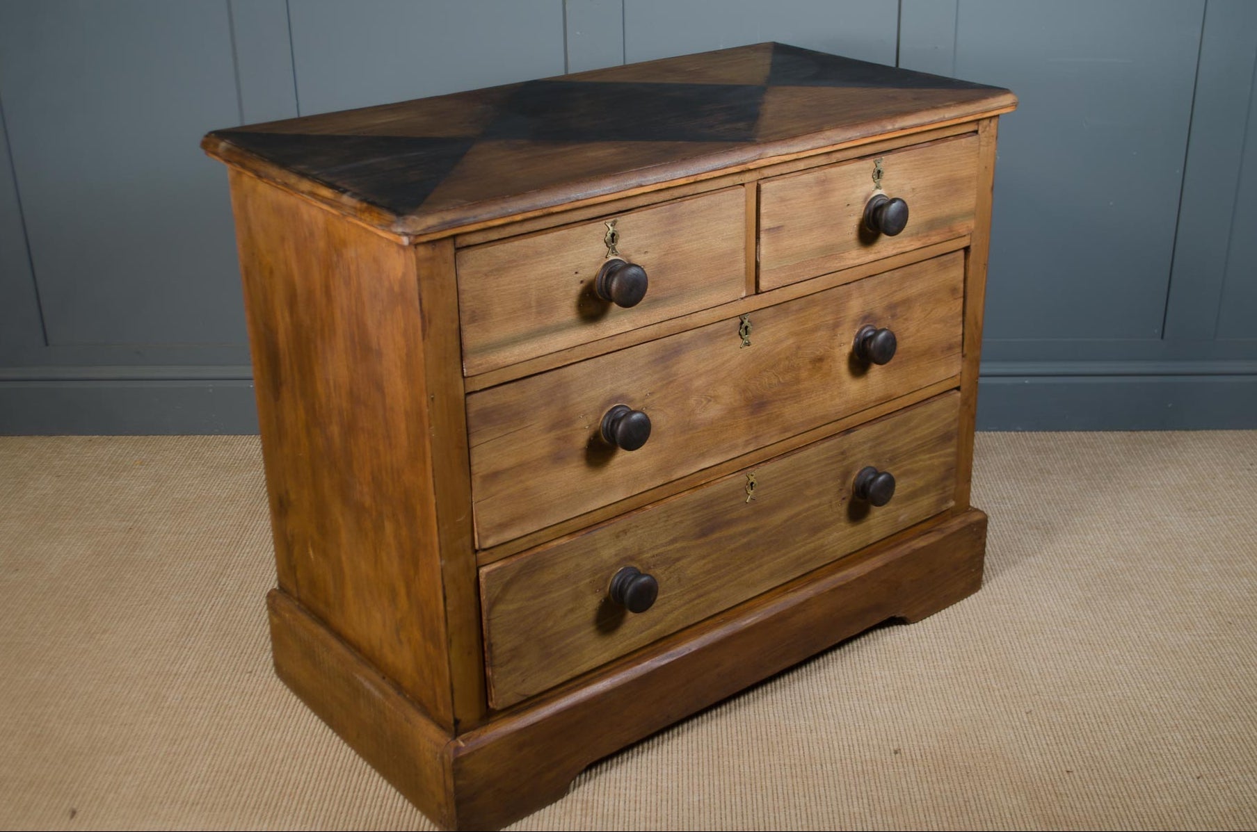 Edwardian Pine Drawers with Shou Sugi Ban Top