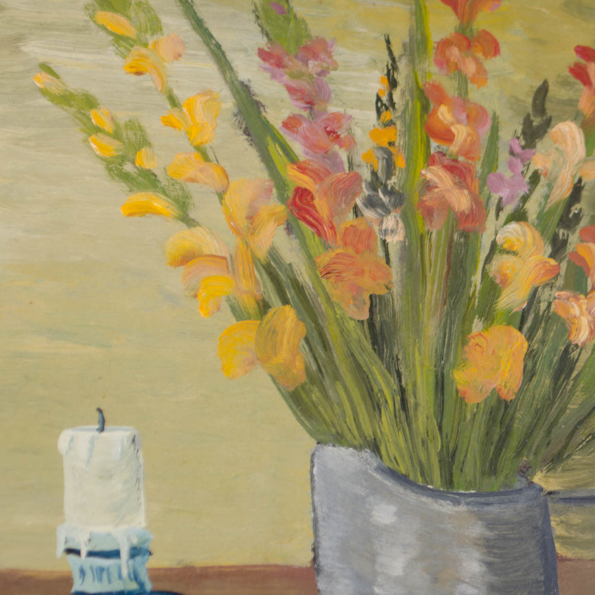 Original French Still Life Oil Painting on Board