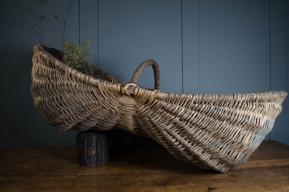 Large 19th Century French Grape Picking Donkey Buttocks Basket