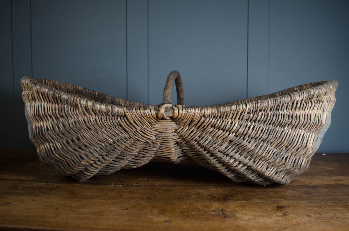 Large 19th Century French Grape Picking Donkey Buttocks Basket