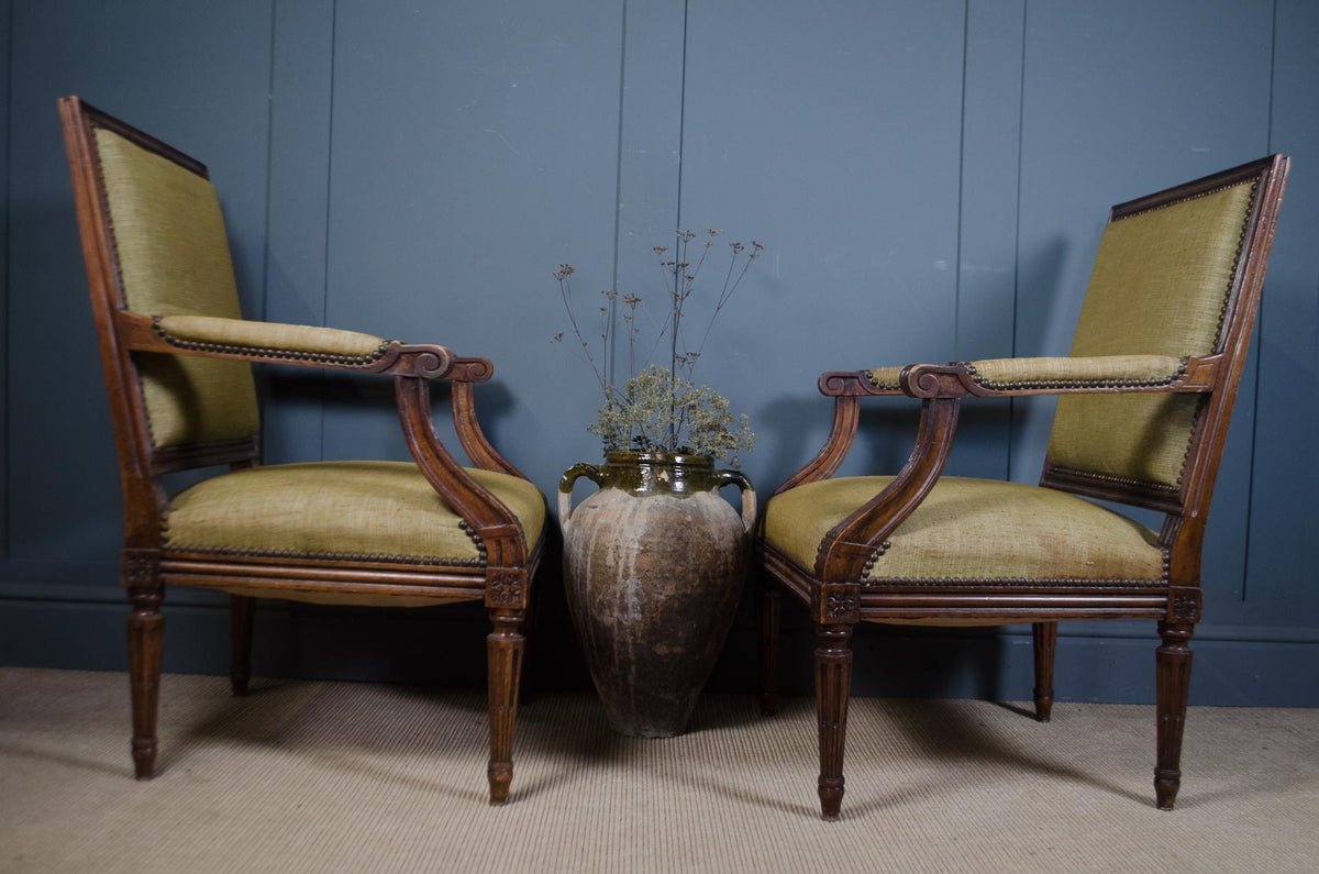 Pair of Early 20th Century French Louis XVI Style Parlour Chairs