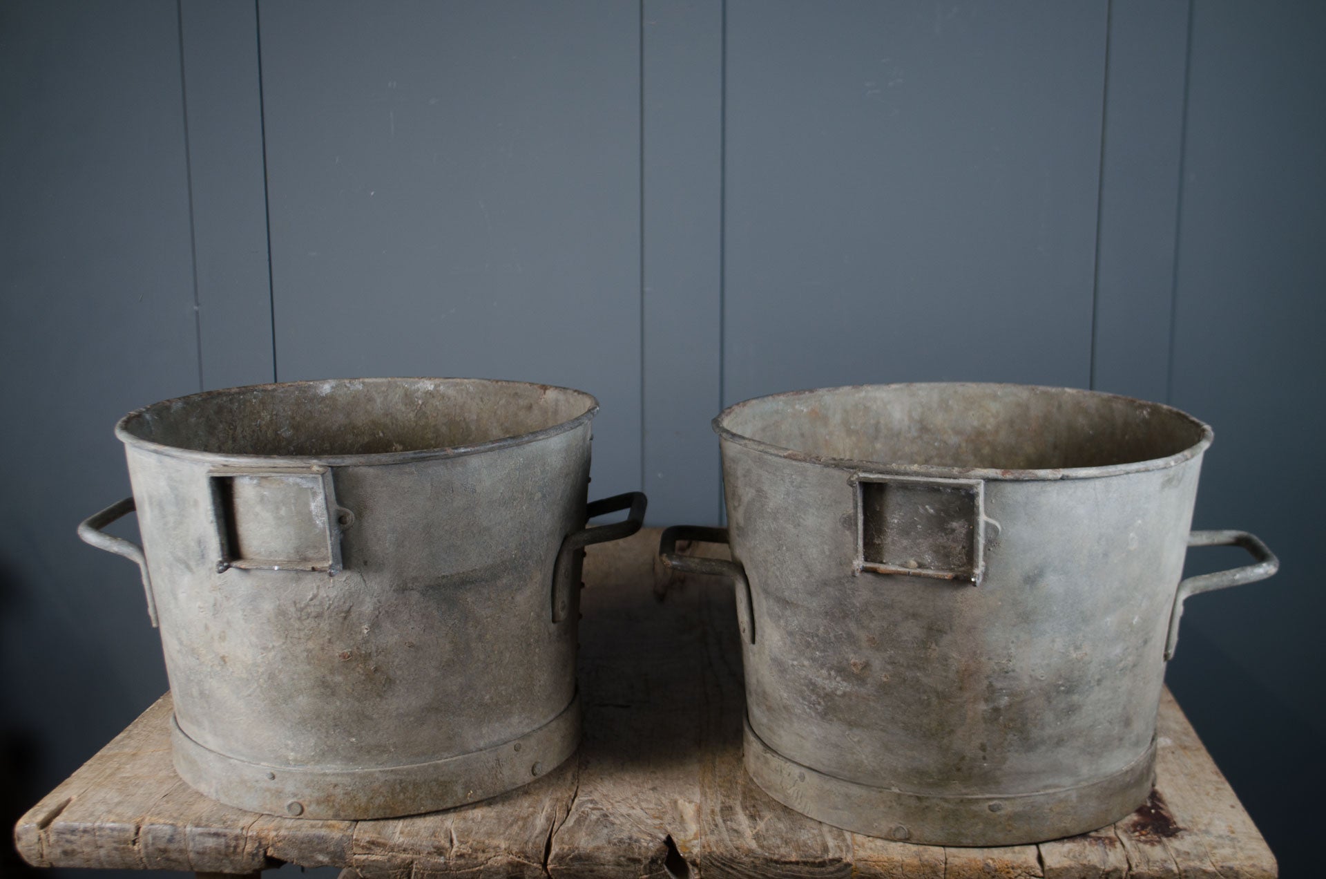 Pair of Victorian zinc riveted buckets