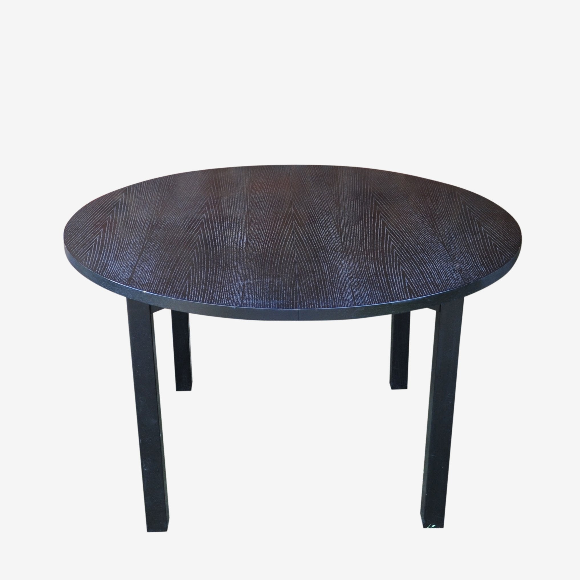 Danish Black Lacquered Wooden Extending Dining Table, 1980s