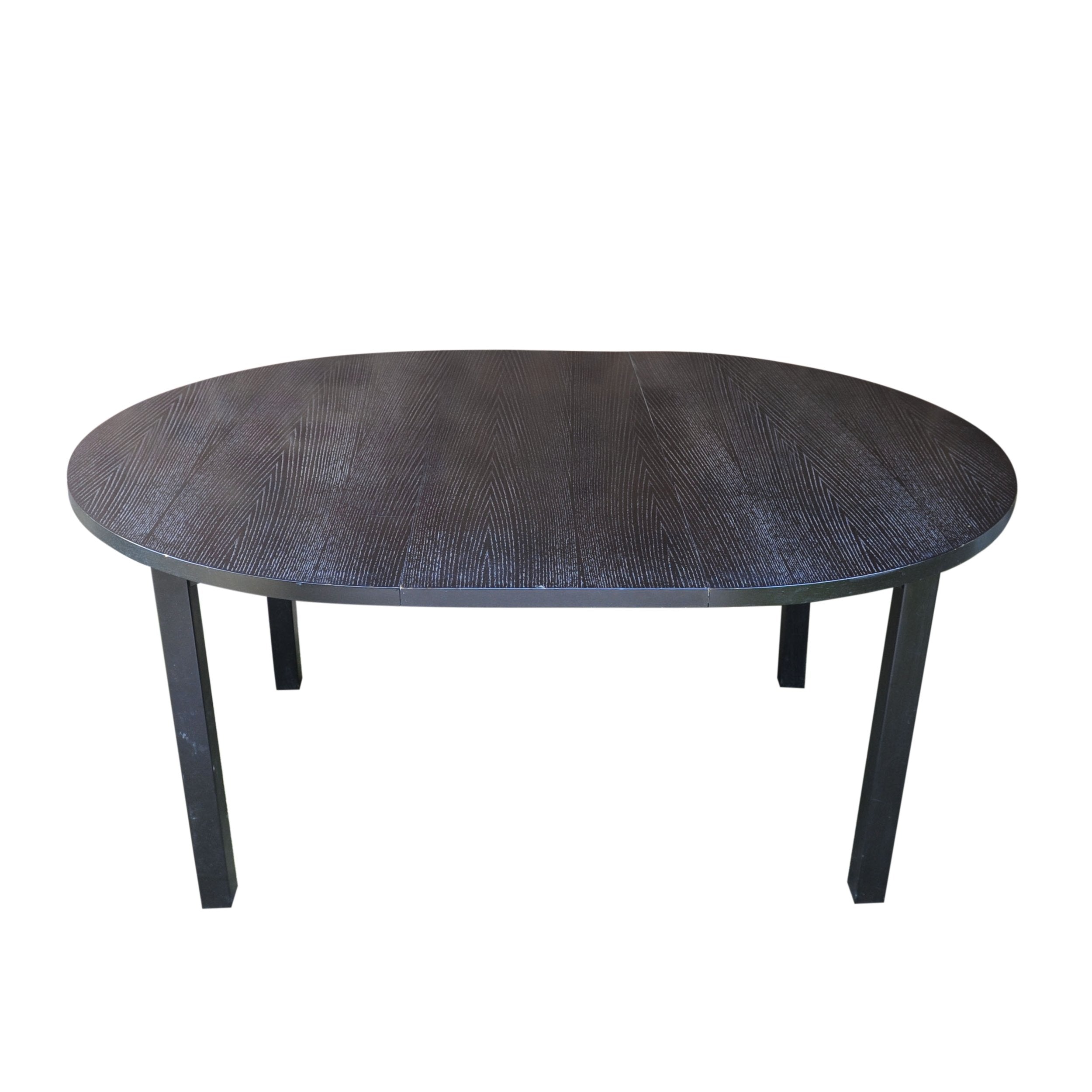 Danish Black Lacquered Wooden Extending Dining Table, 1980s