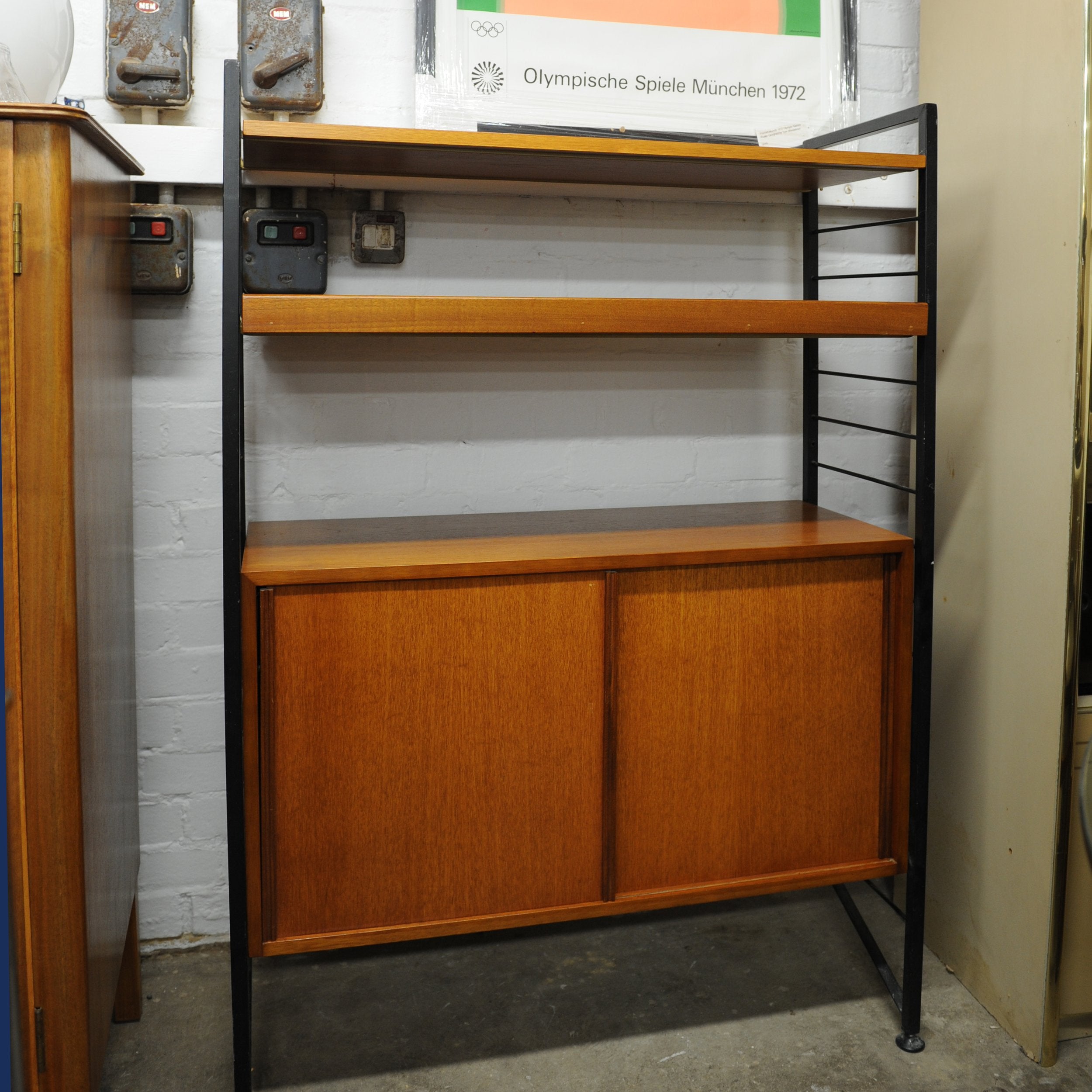 Mid-Century Teak Shelving System with Cupboard Ladderax by Robert Heal for Staples, 1960s