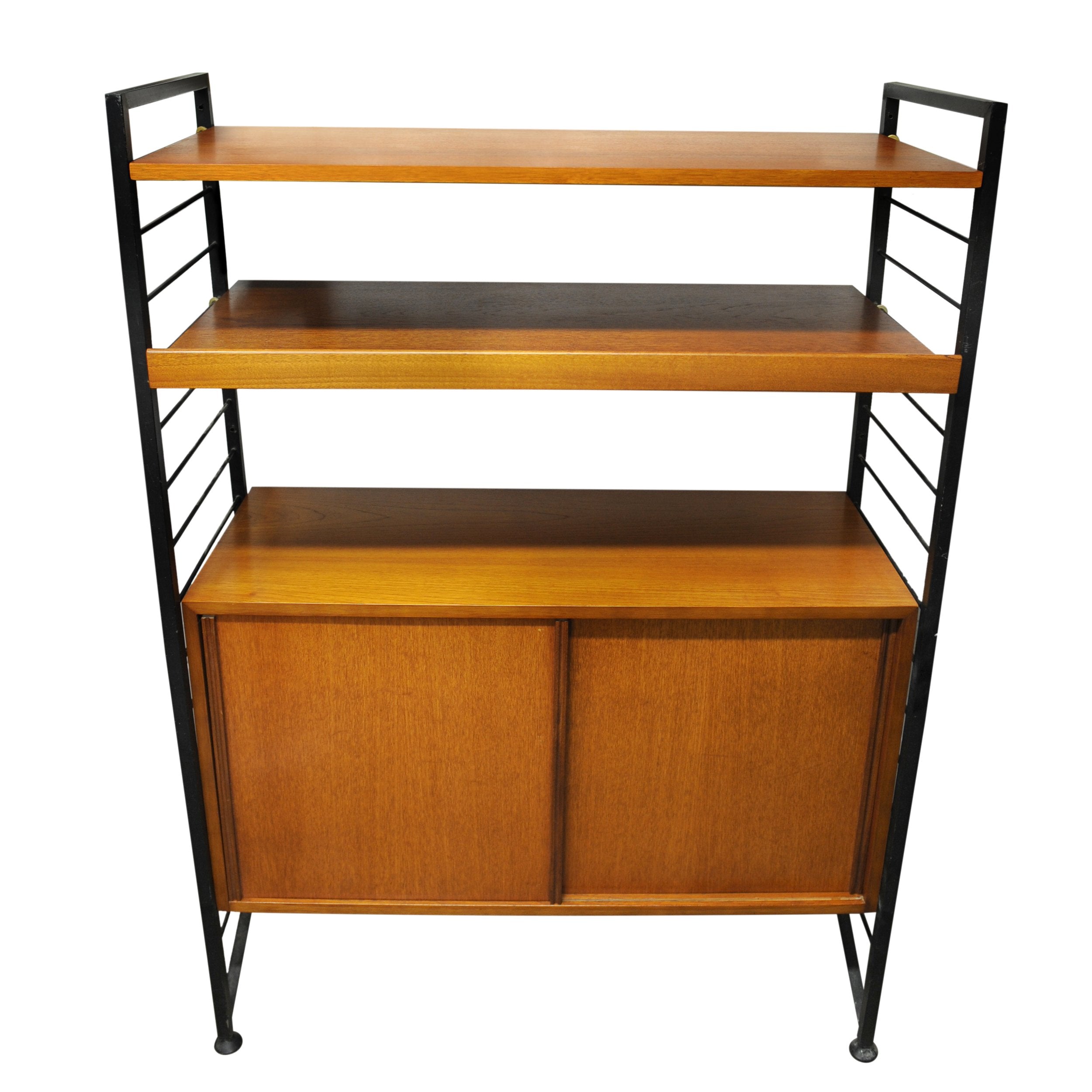 Mid-Century Teak Shelving System with Cupboard Ladderax by Robert Heal for Staples, 1960s