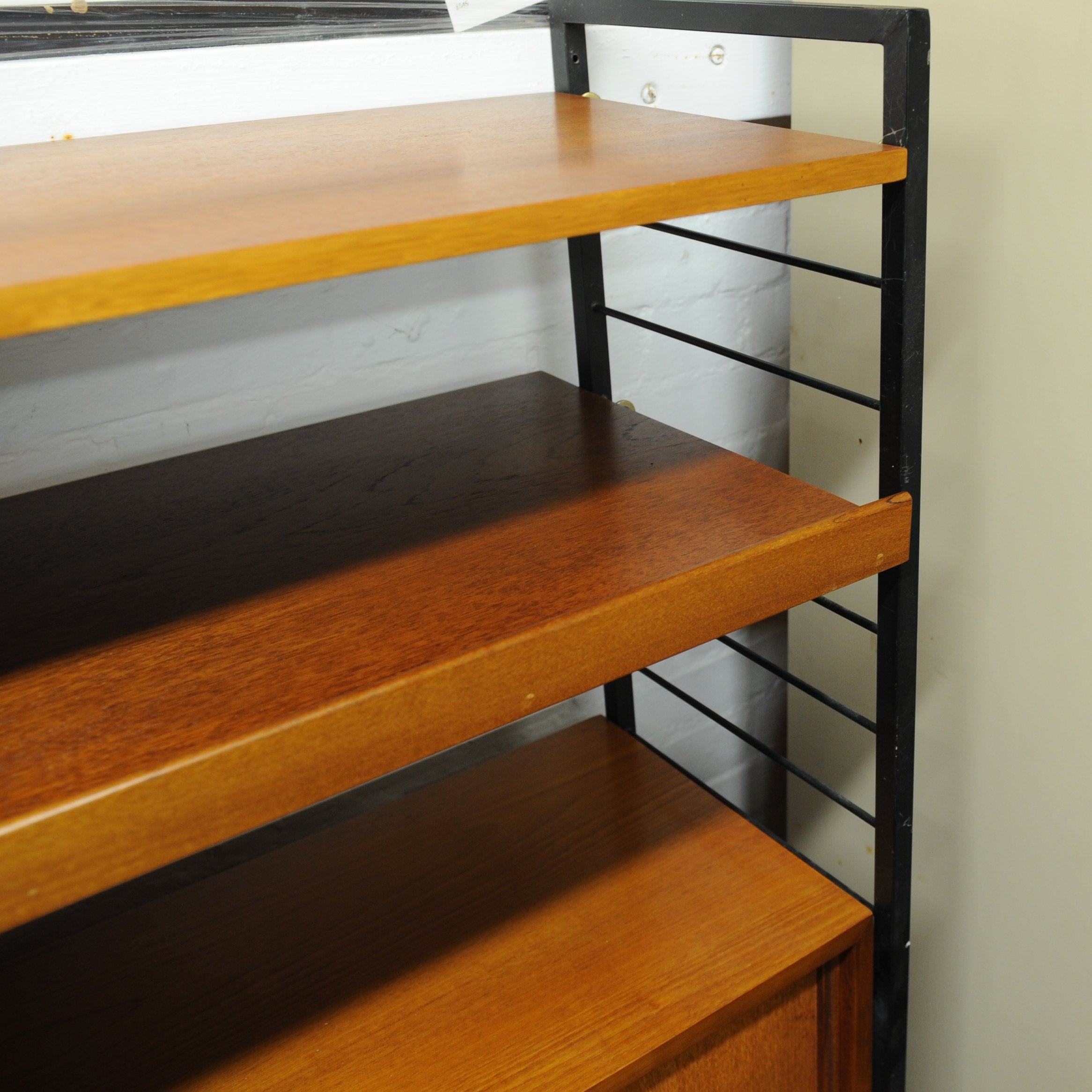 Mid-Century Teak Shelving System with Cupboard Ladderax by Robert Heal for Staples, 1960s