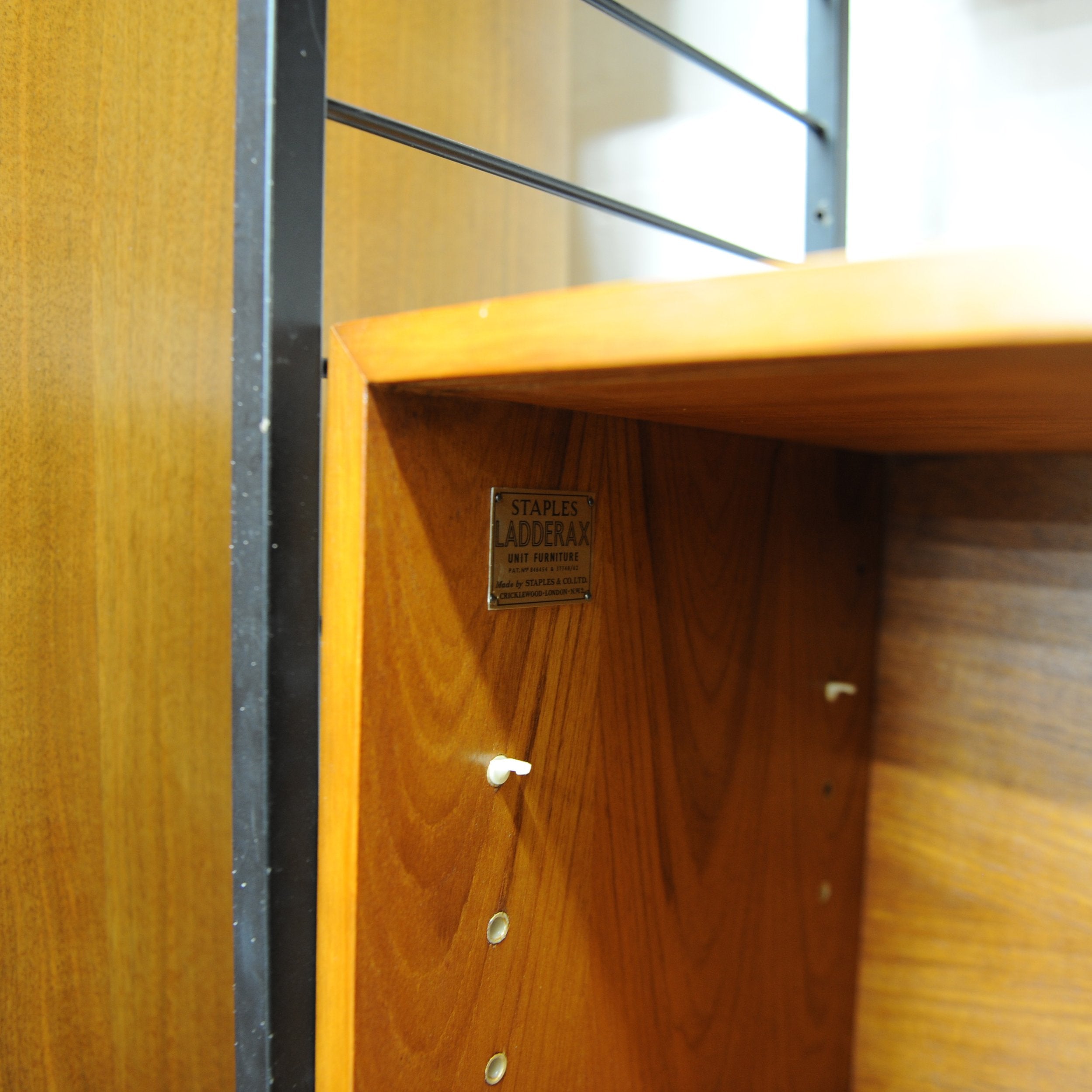 Mid-Century Teak Shelving System with Cupboard Ladderax by Robert Heal for Staples, 1960s