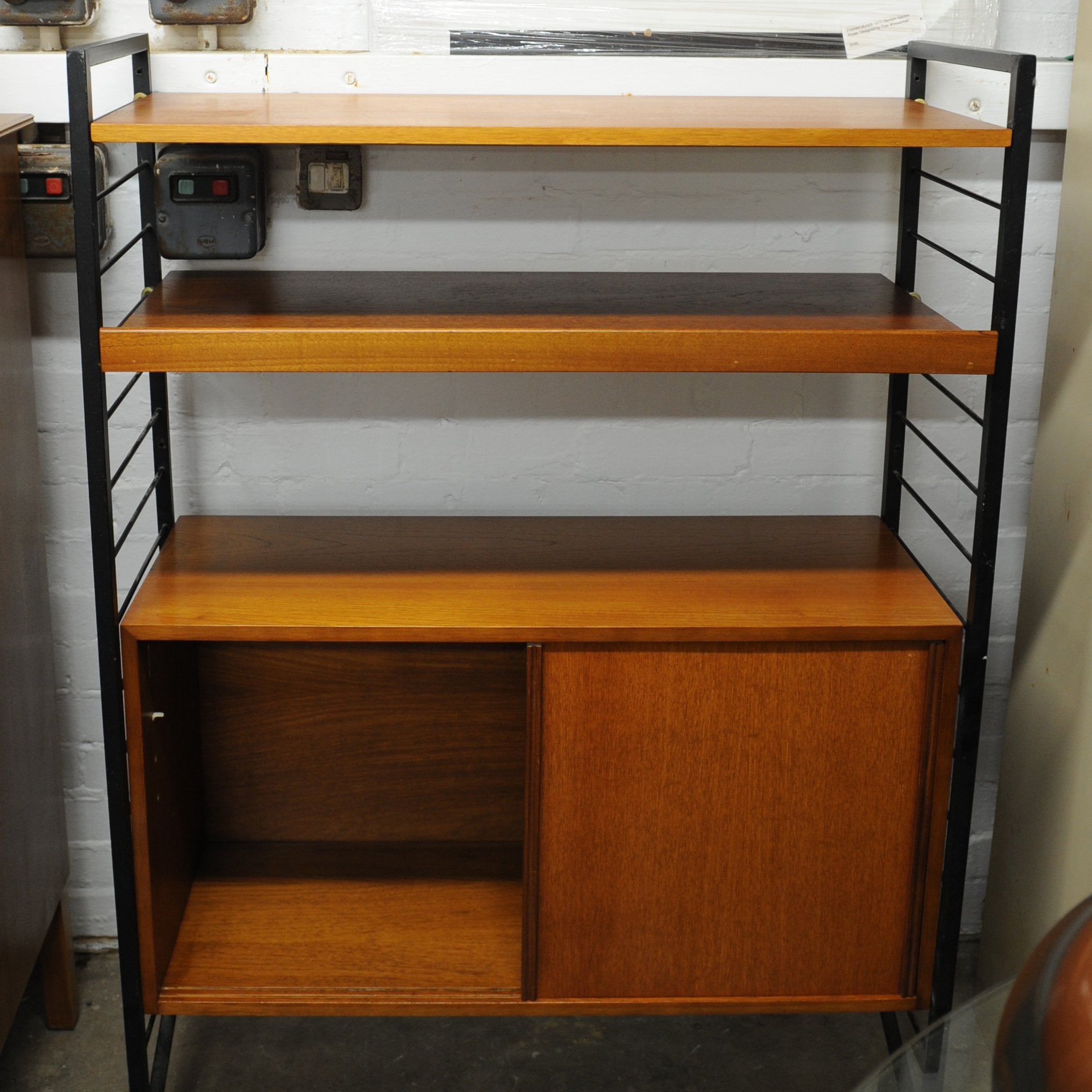 Mid-Century Teak Shelving System with Cupboard Ladderax by Robert Heal for Staples, 1960s