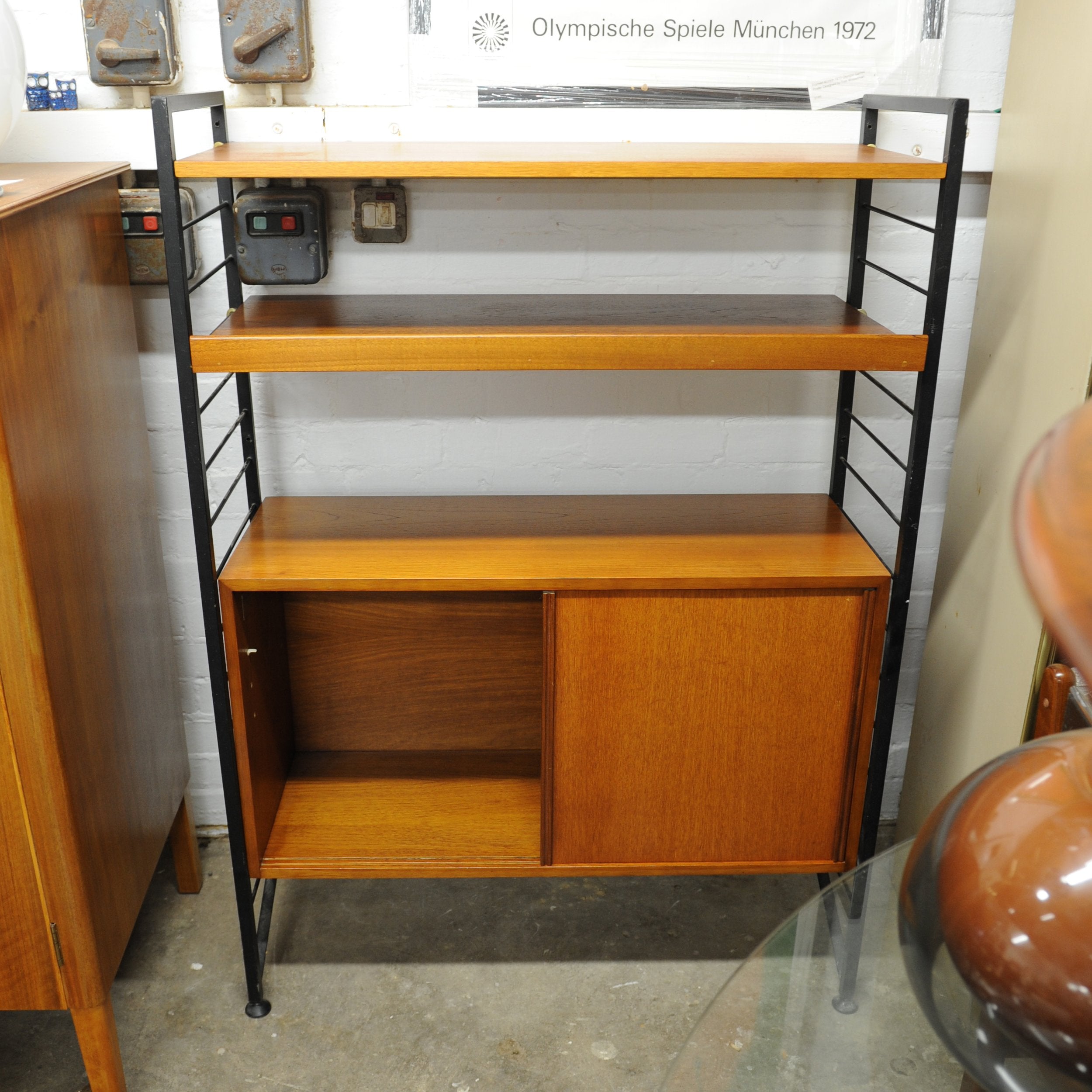 Mid-Century Teak Shelving System with Cupboard Ladderax by Robert Heal for Staples, 1960s