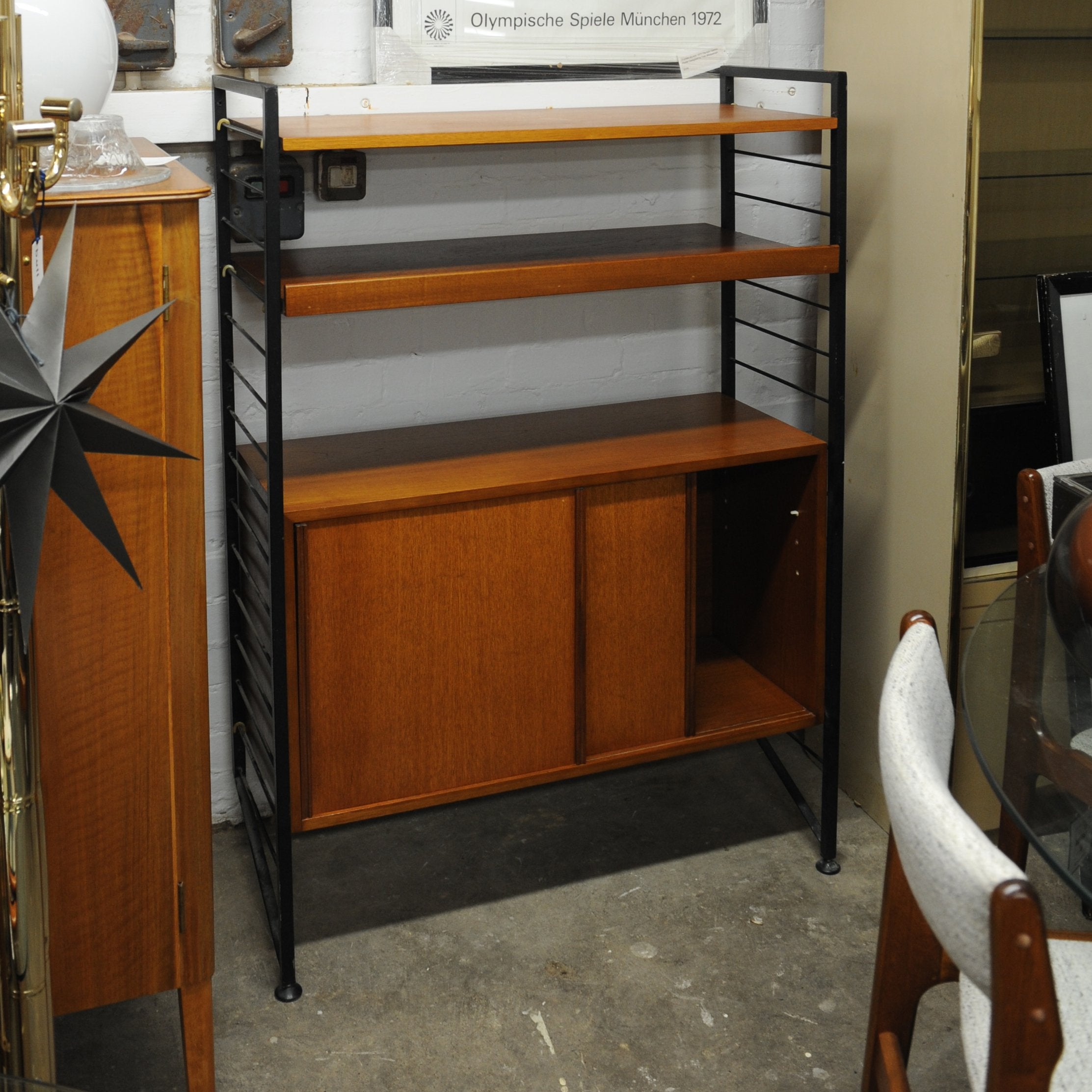 Mid-Century Teak Shelving System with Cupboard Ladderax by Robert Heal for Staples, 1960s