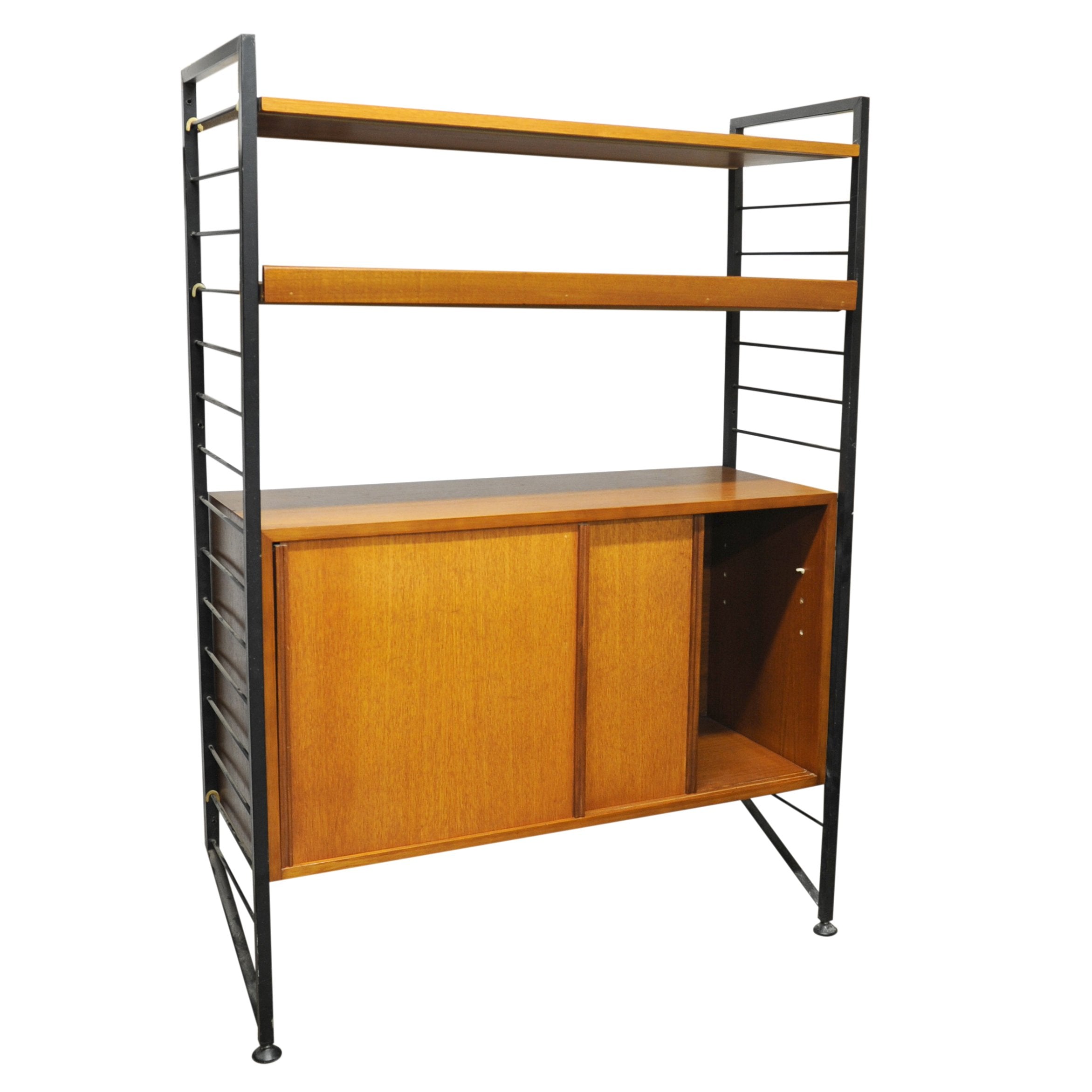 Mid-Century Teak Shelving System with Cupboard Ladderax by Robert Heal for Staples, 1960s