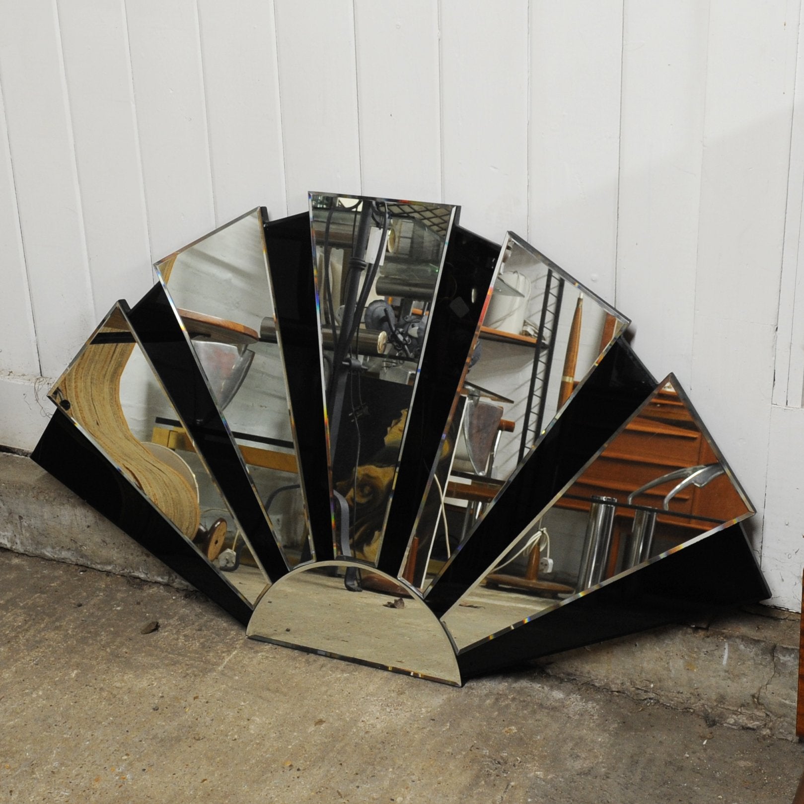 Deco Style Fan Wall Mirror, 1990s