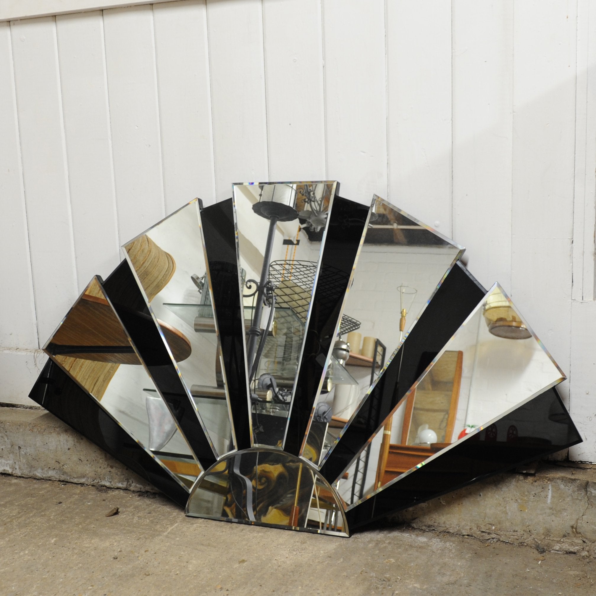 Deco Style Fan Wall Mirror, 1990s