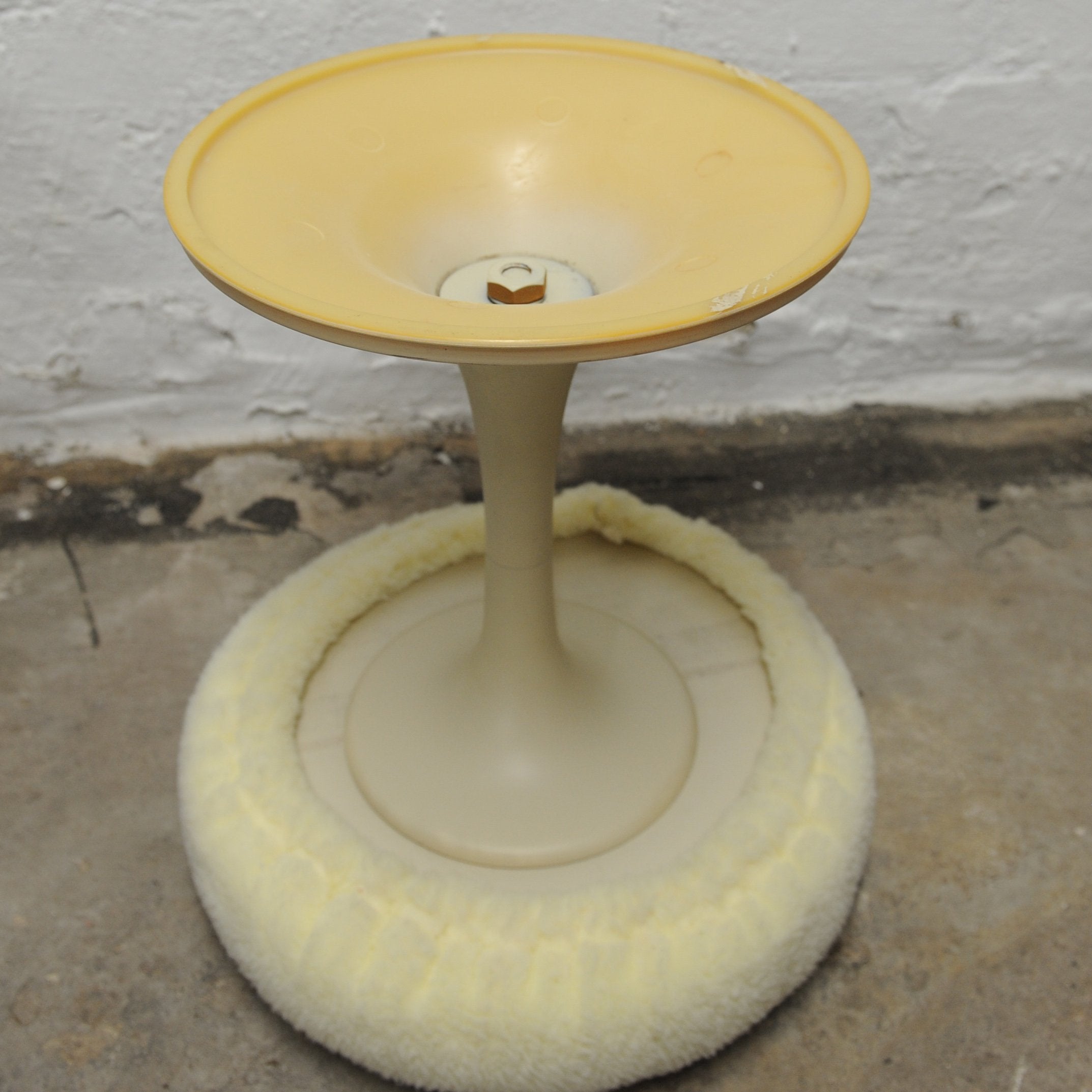 Vintage Cream Space Age Tulip Stool, 1960s