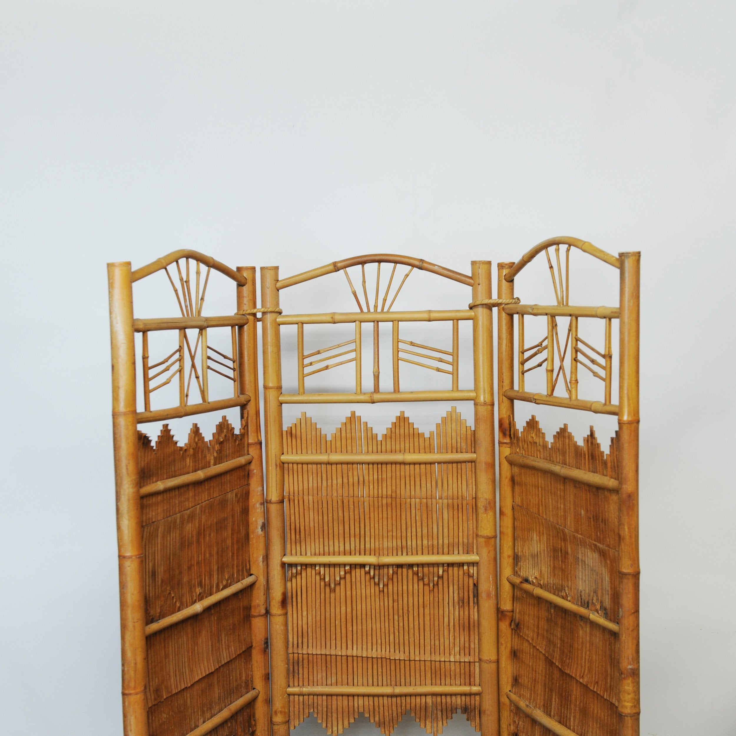 Rattan and Bamboo Folding Room Screen/ Divider, 1960s