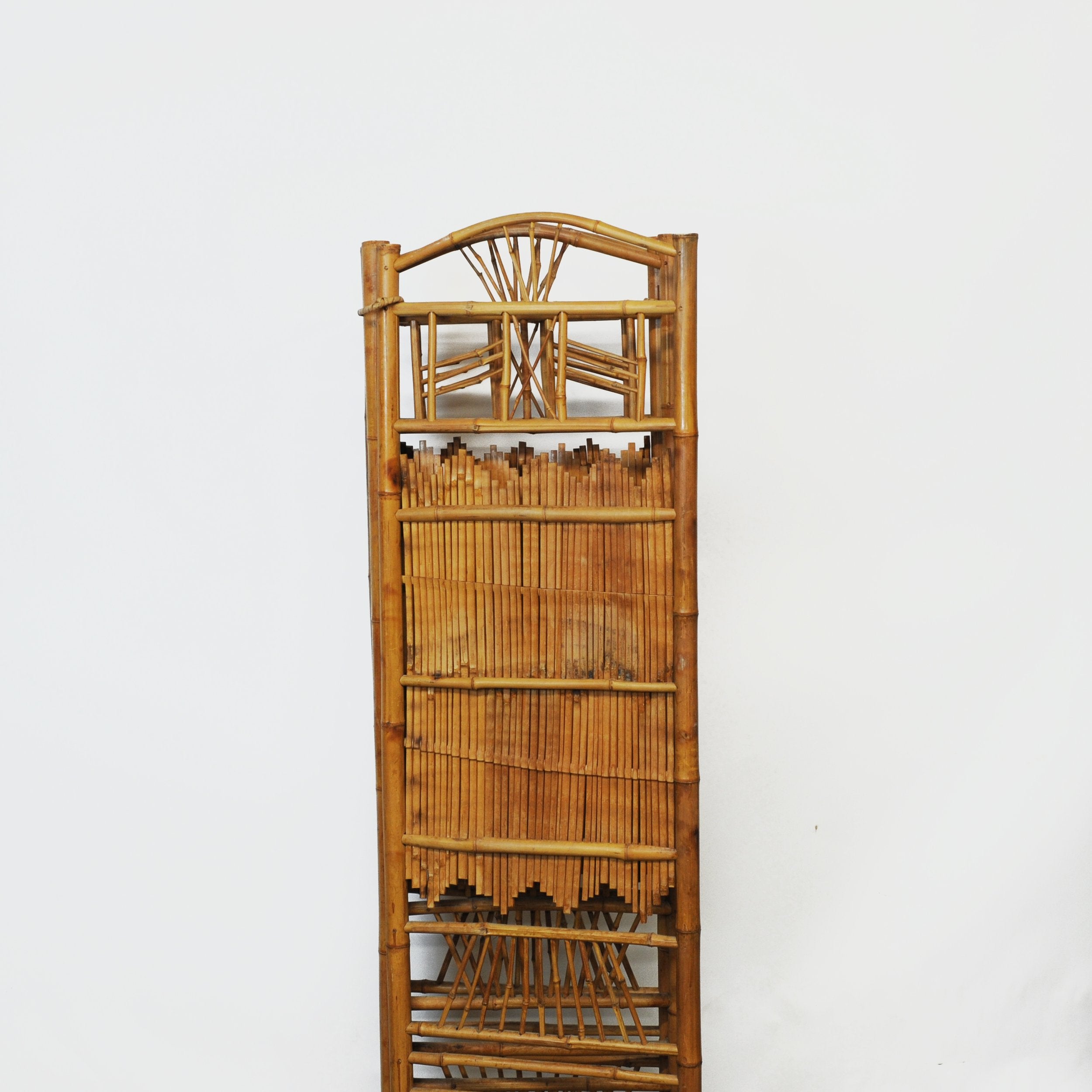 Rattan and Bamboo Folding Room Screen/ Divider, 1960s