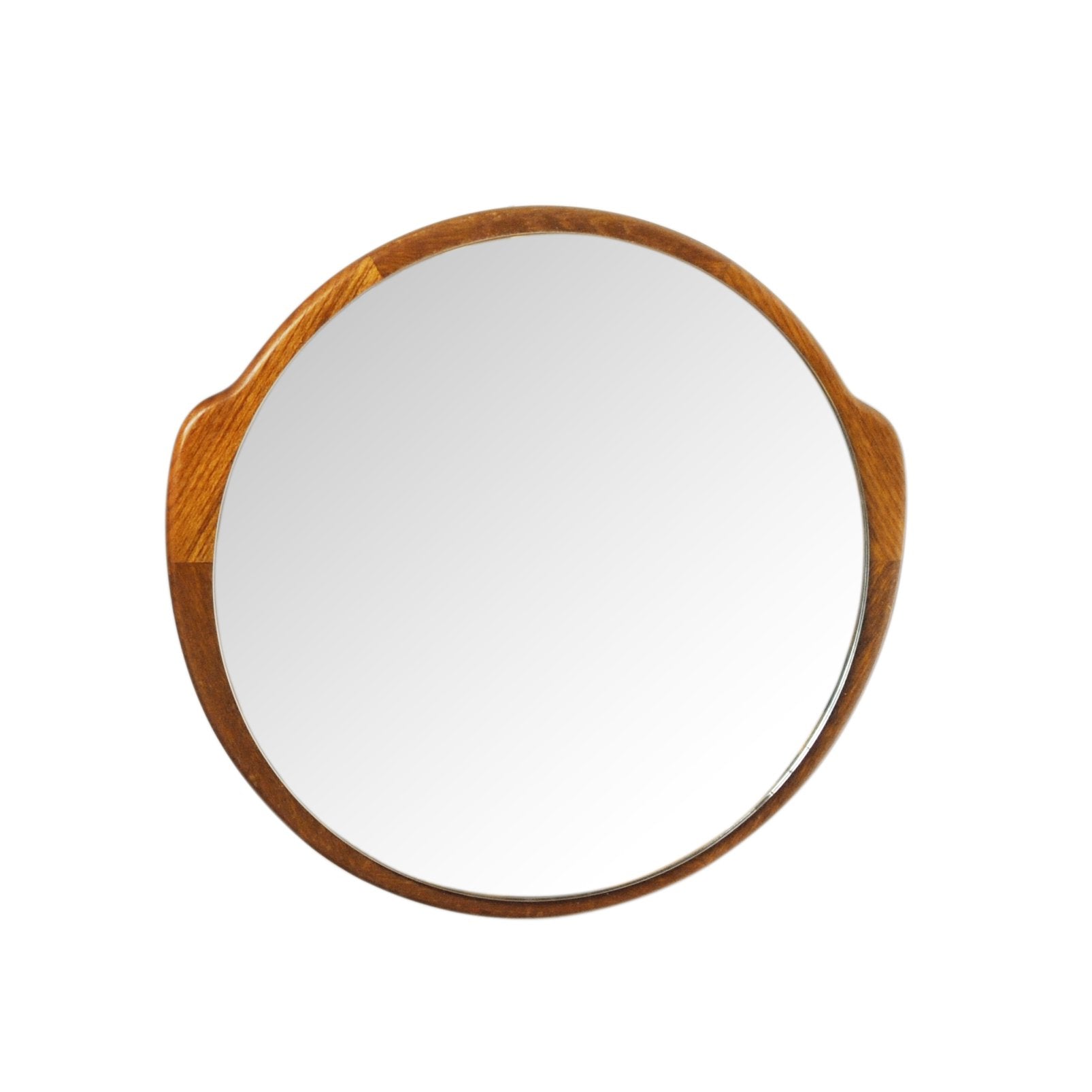 Round Teak Mounted Mirror, 1960s