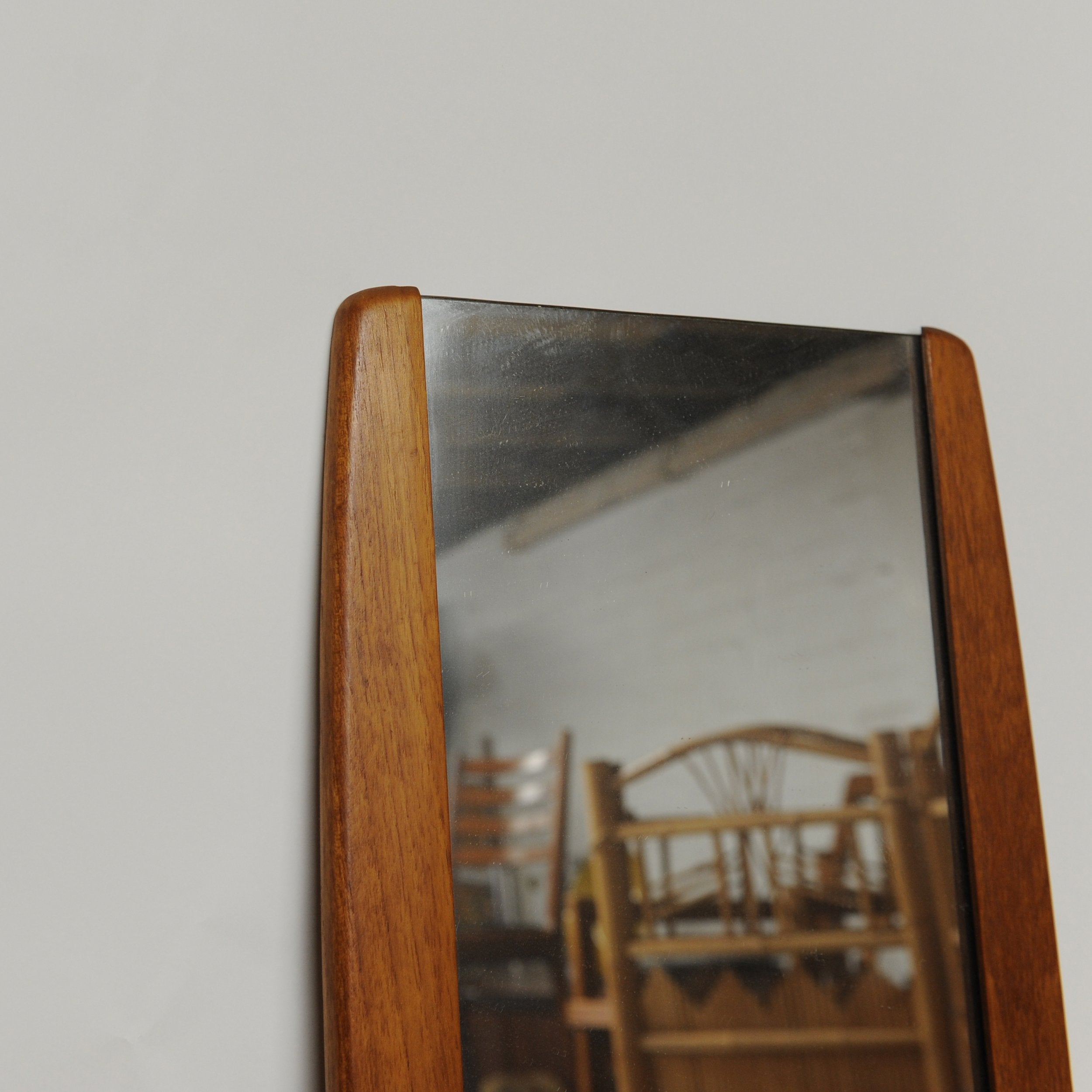 Vintage Rectangular Teak Wall Mirror, 1960s