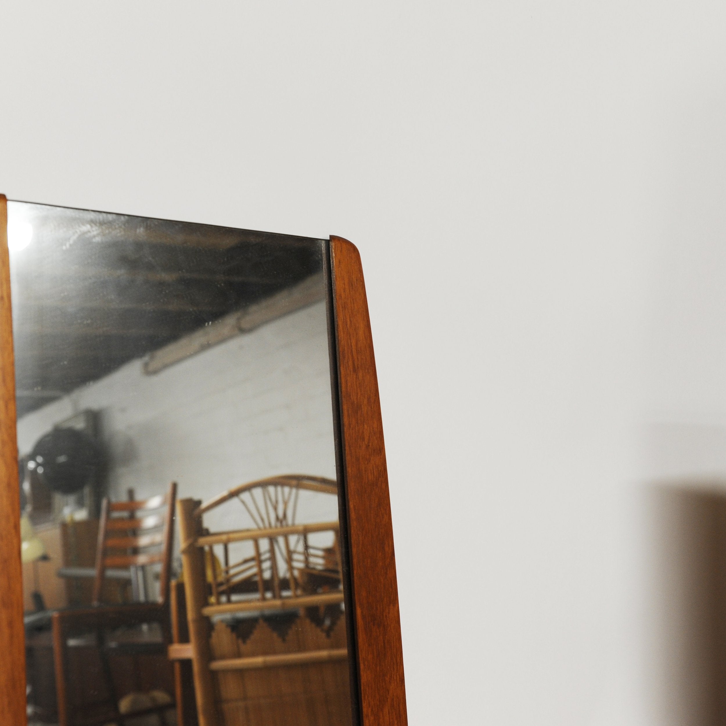 Vintage Rectangular Teak Wall Mirror, 1960s