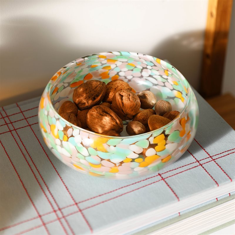 Sunset Confetti Glass Bowl