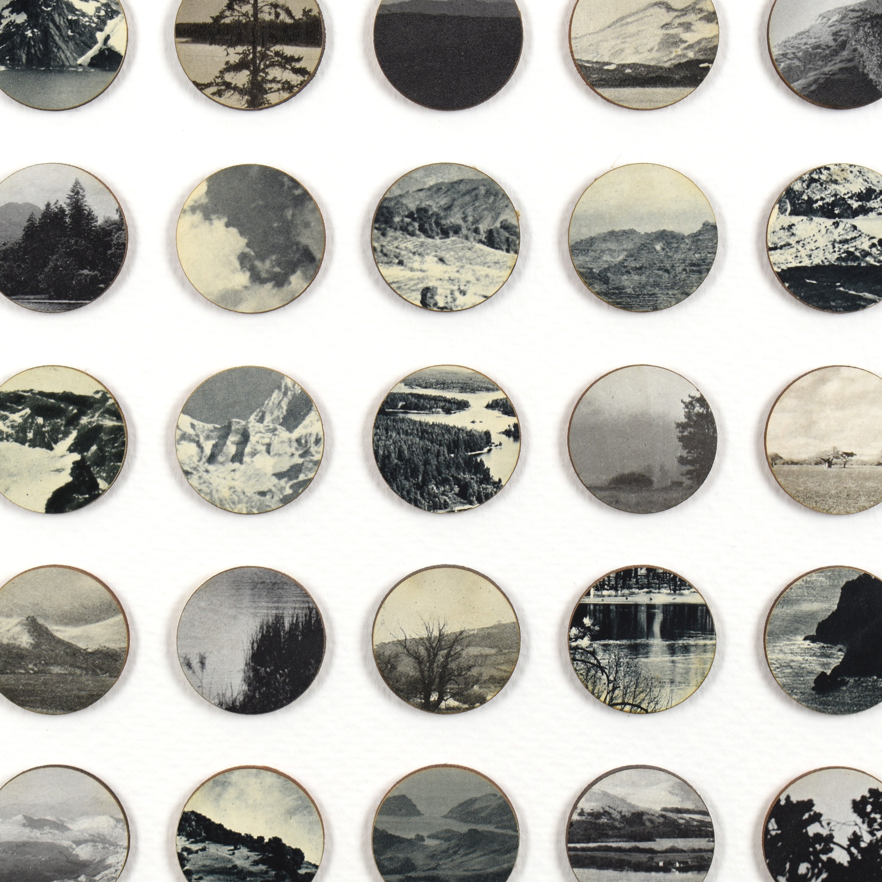 Seventy Five Monochrome Landscape Dots Collage