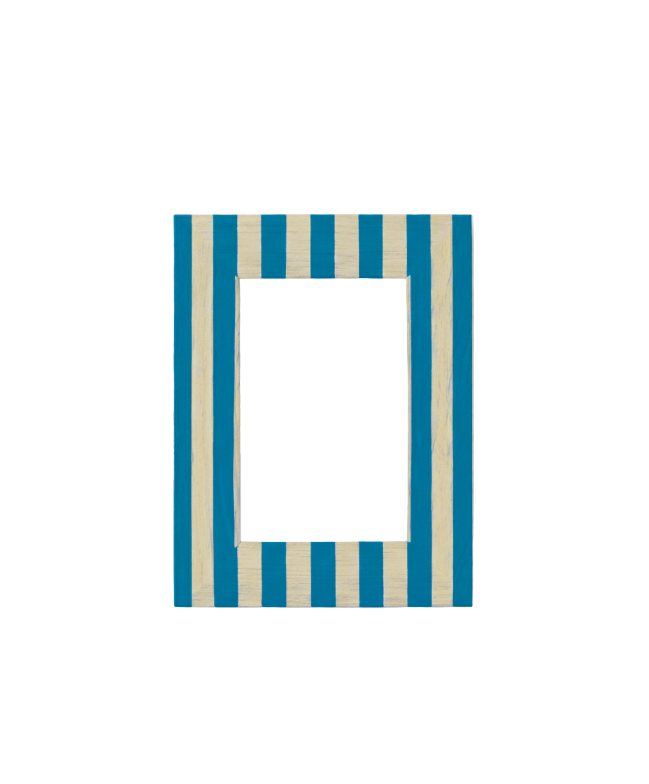 Upcycled Hand-painted Stripe Eco-Wooden Photo Frame 5x7"