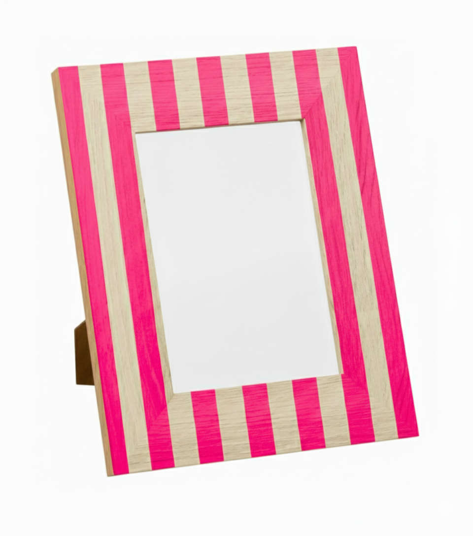 Upcycled Hand-painted Stripe Eco-Wooden Photo Frame 5x7"