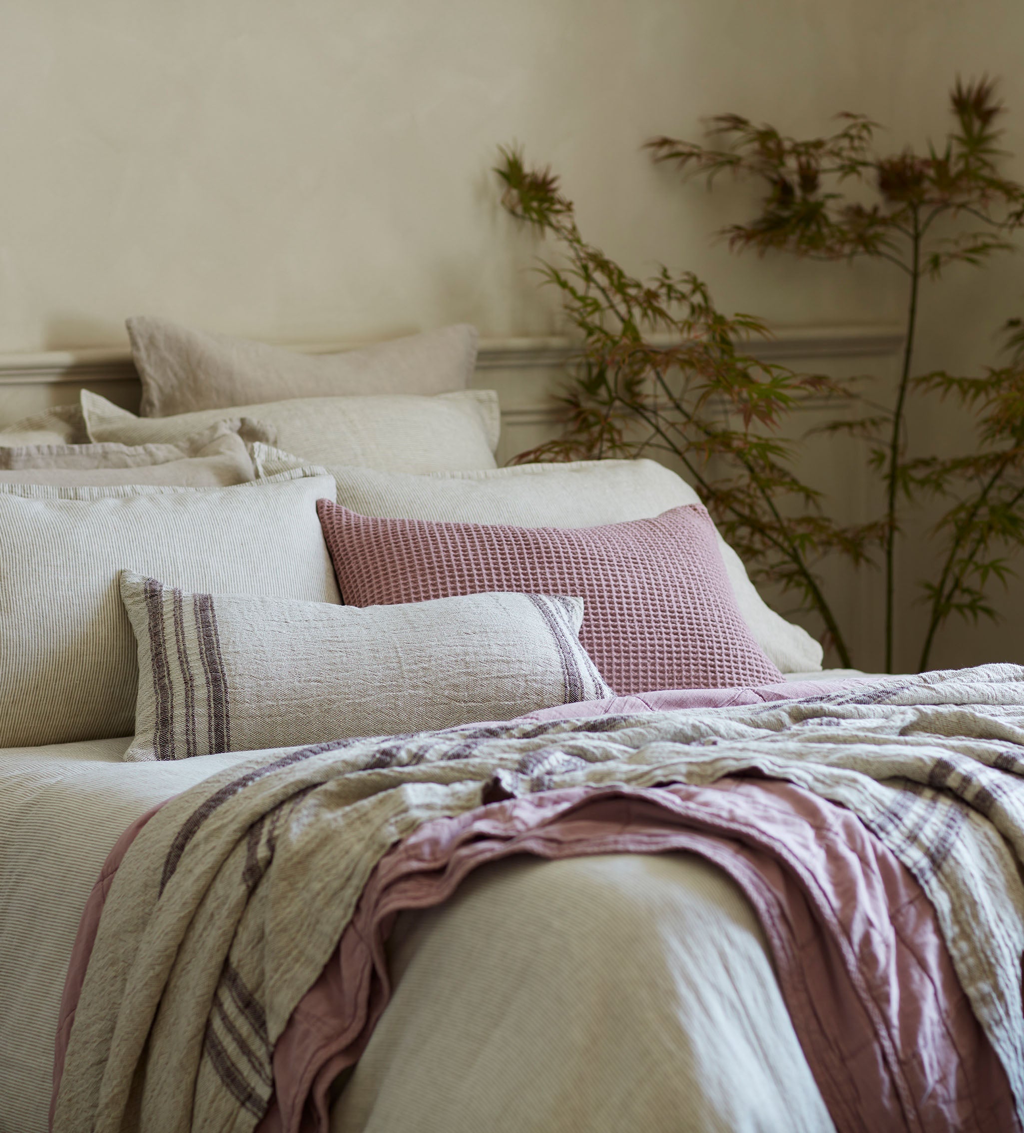 Natural Sid Stripe 100% Linen Duvet Cover