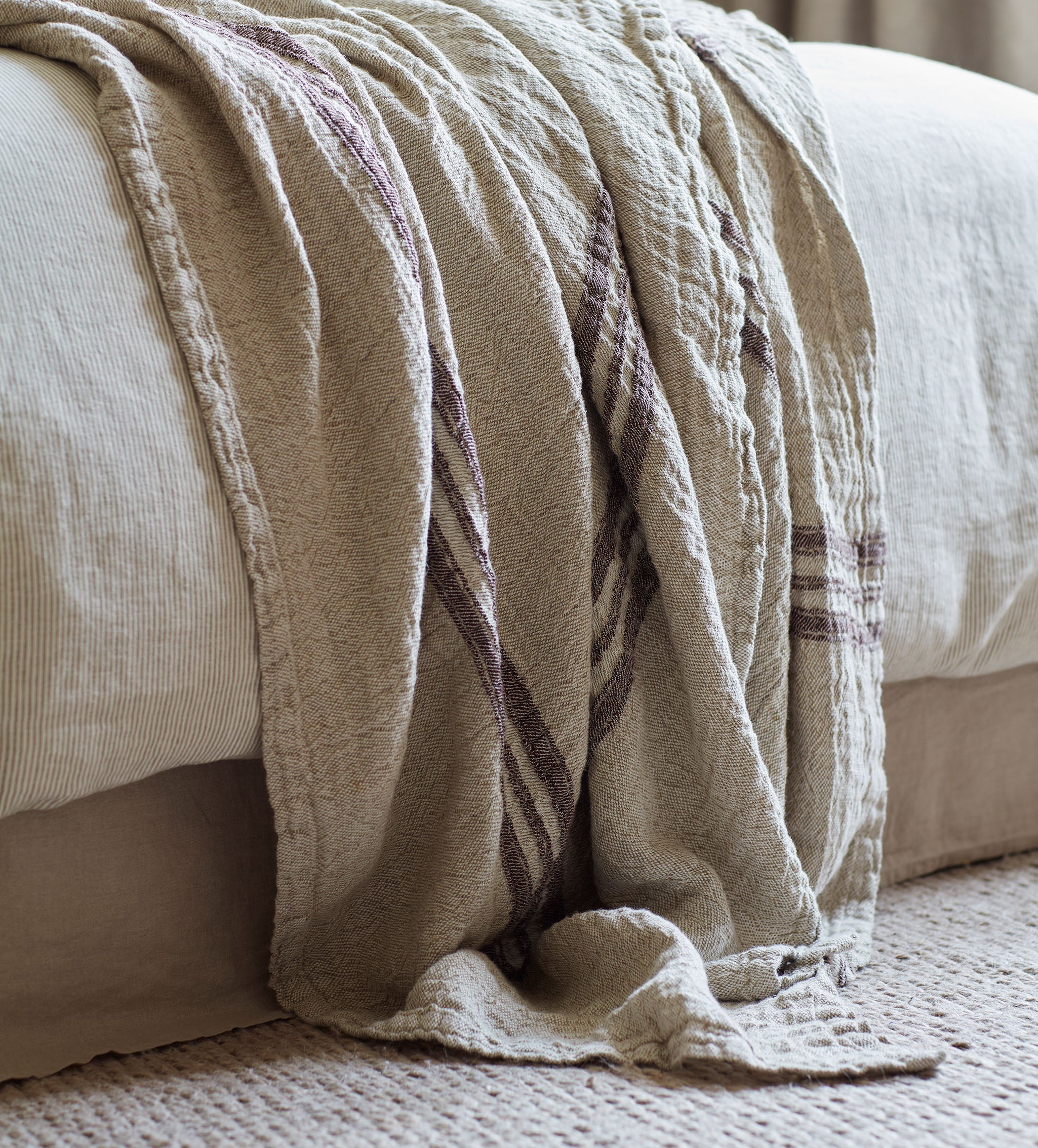Natural Elijah 100% Linen Throw