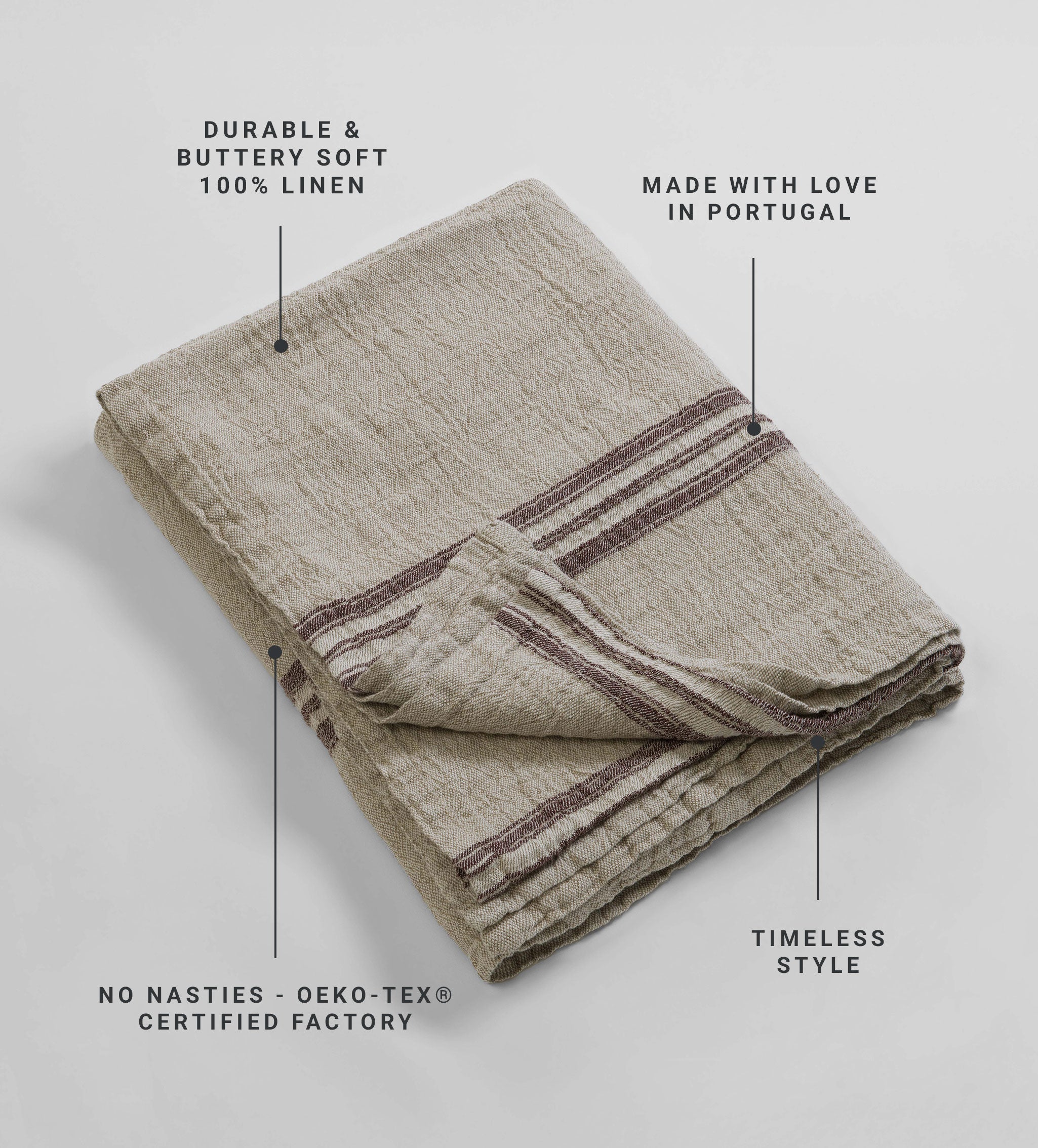 Natural Elijah 100% Linen Throw