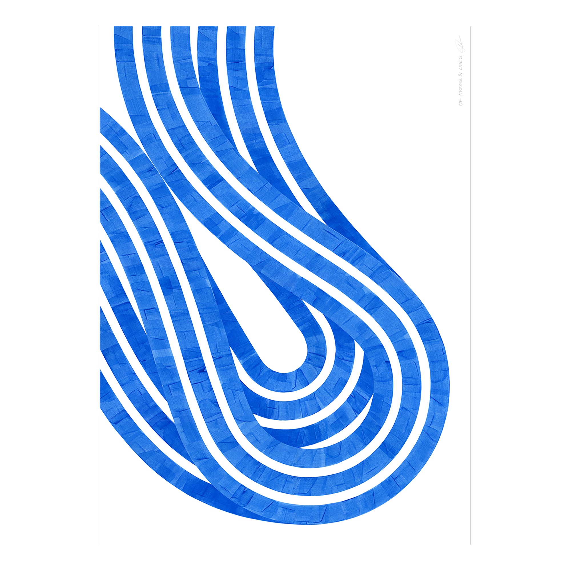 Entropy Blue 02 Print by Of Atoms & Lines