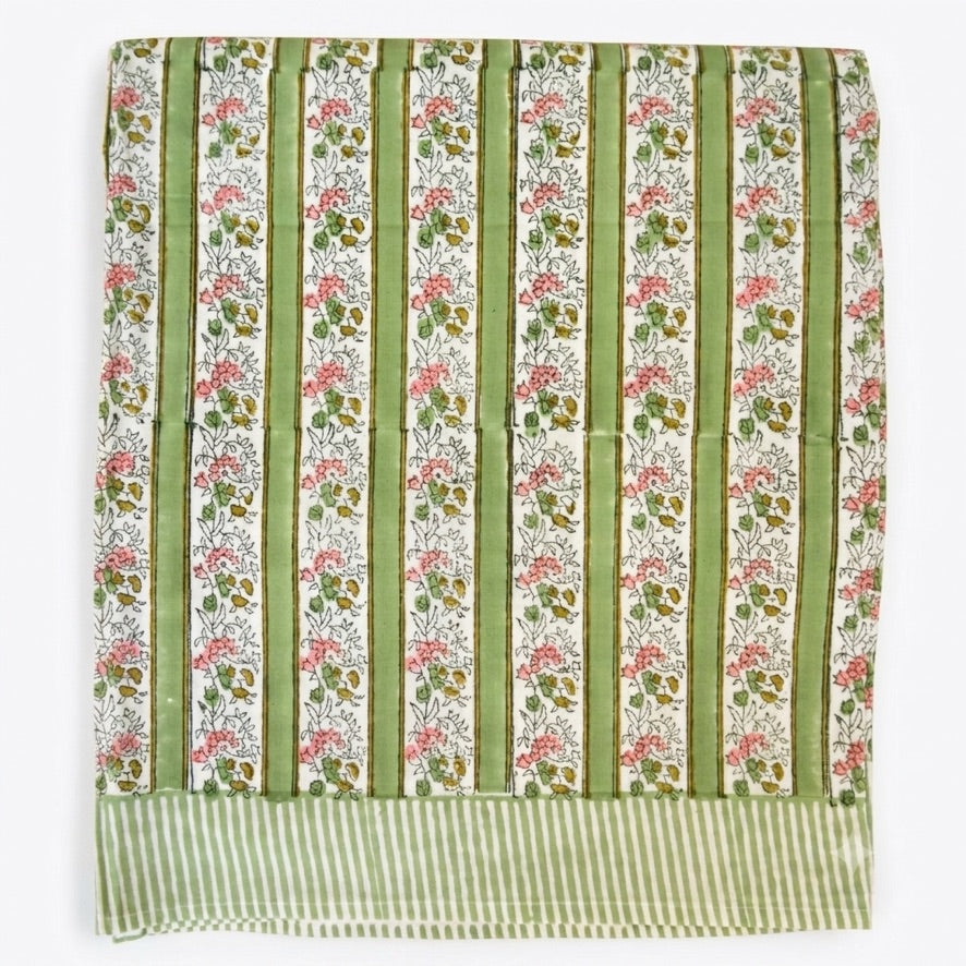 Voi Collective x Domenica Marland Pink and Green Floral Tablecloth