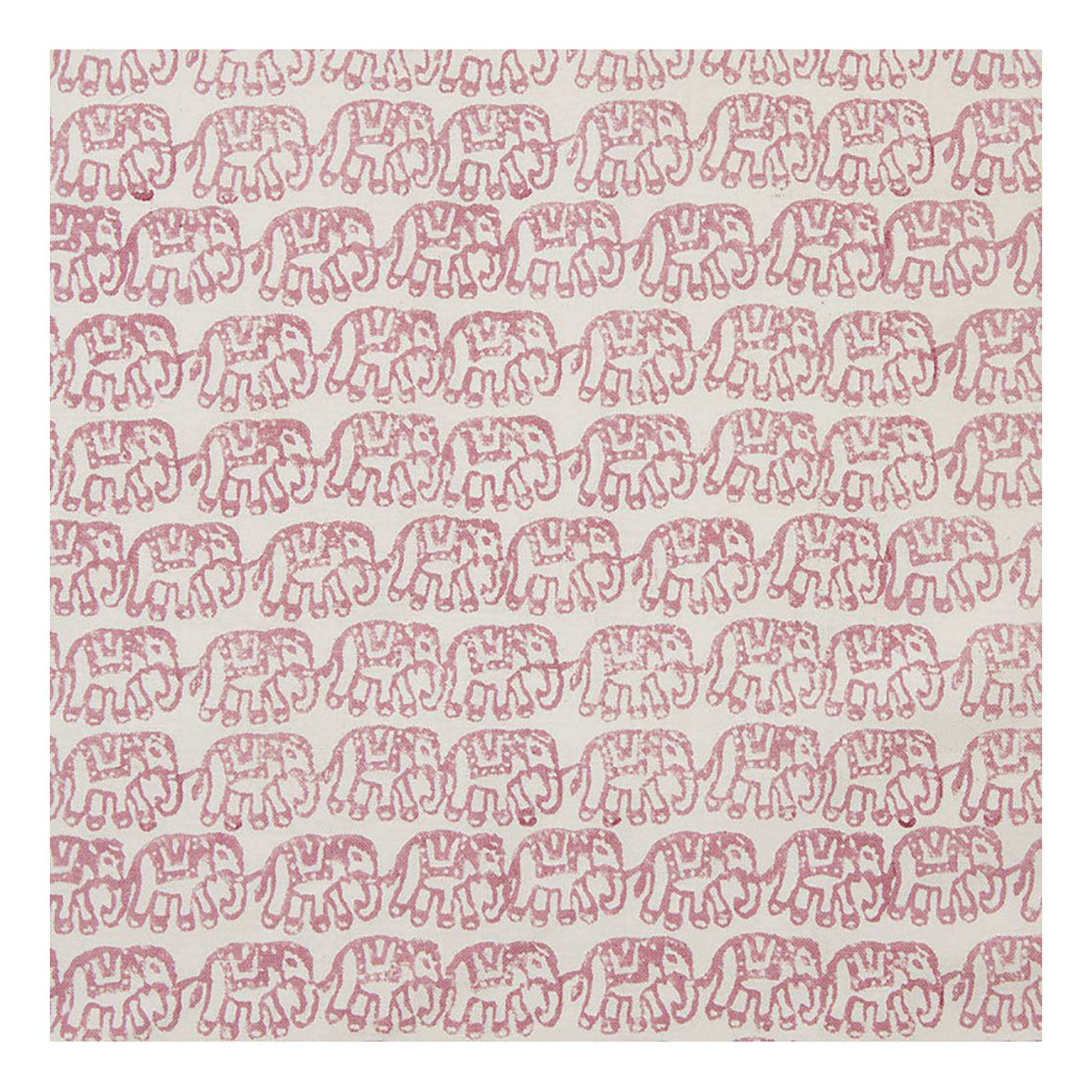 Ellies Block printed Fabric Linen/Cotton Rose