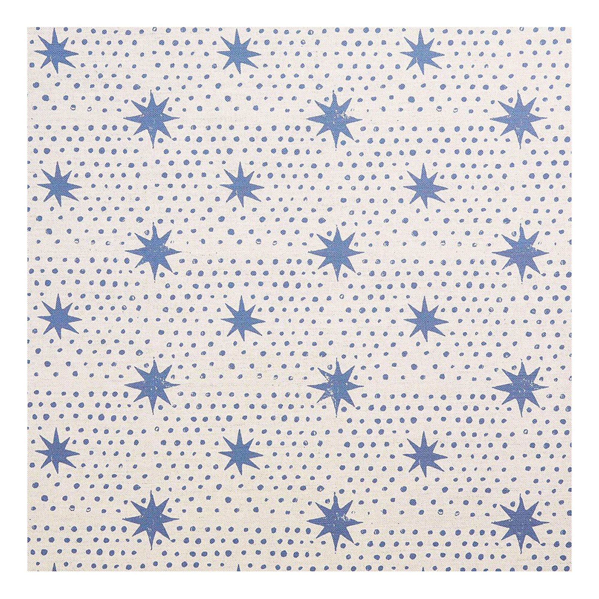 Spot & Star Printed Fabric Linen/Cotton Indigo