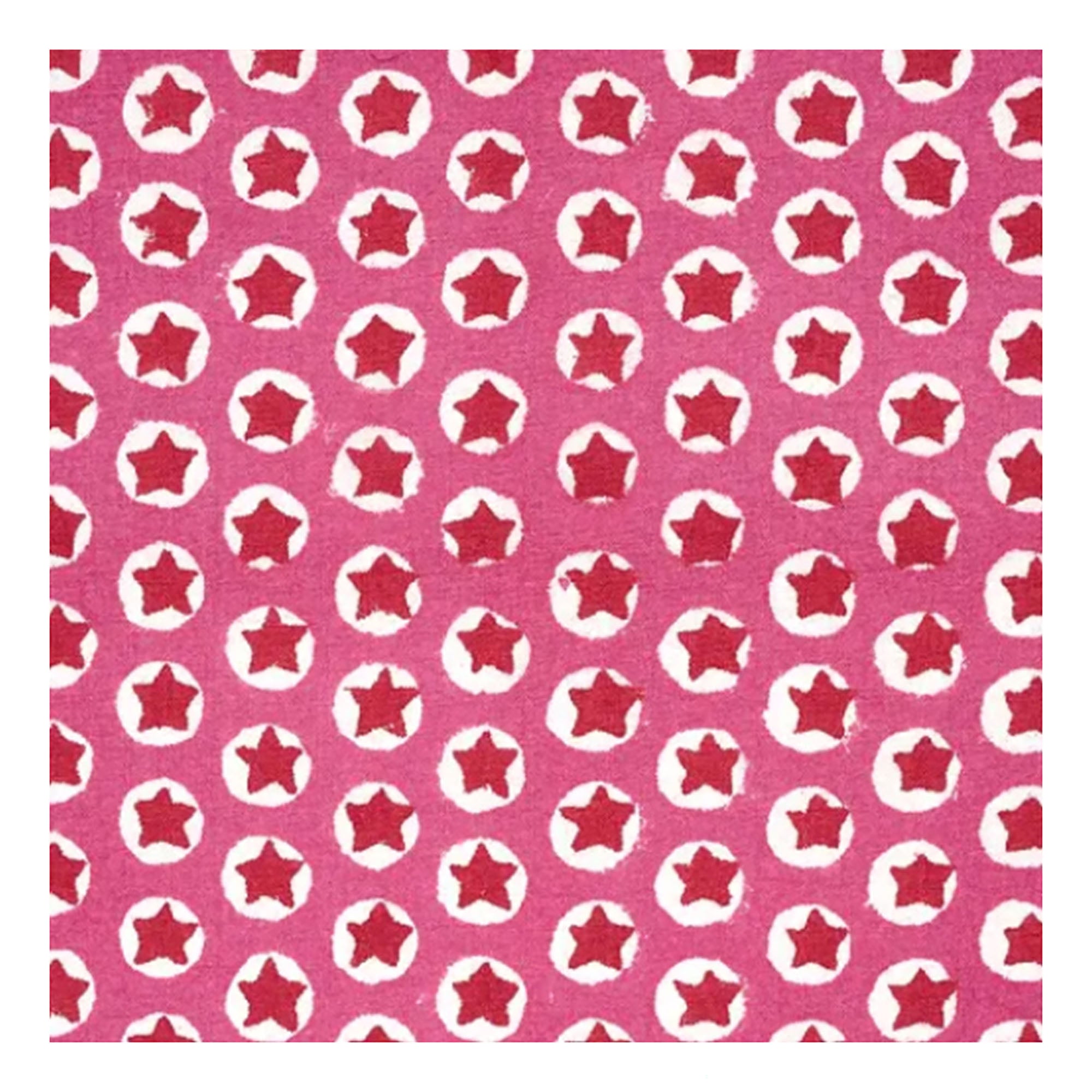 Tuk Tuk Block printed Fabric Cotton Pink
