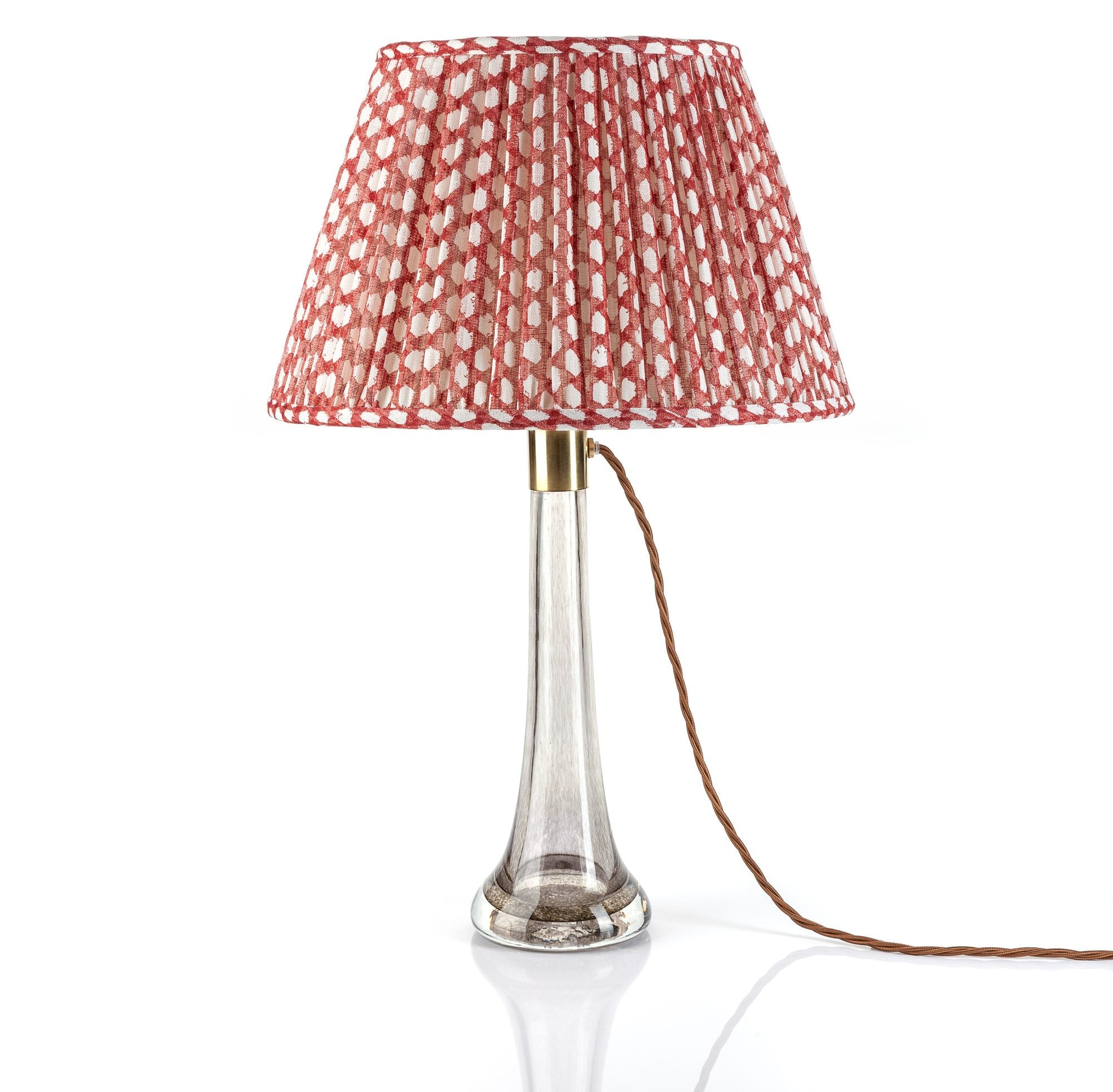 Wicker Red Linen Lampshade