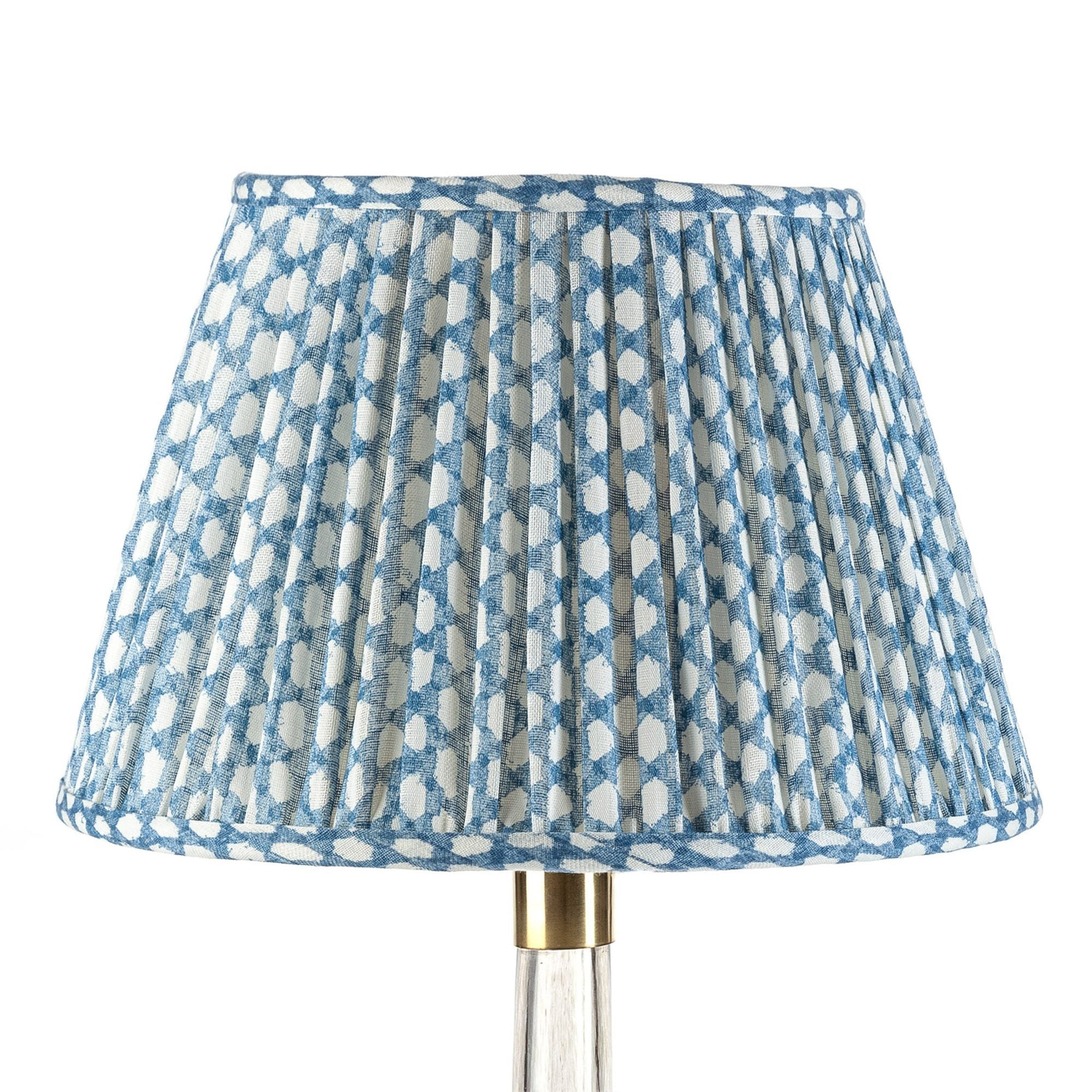 Wicker Blue Linen Lampshade