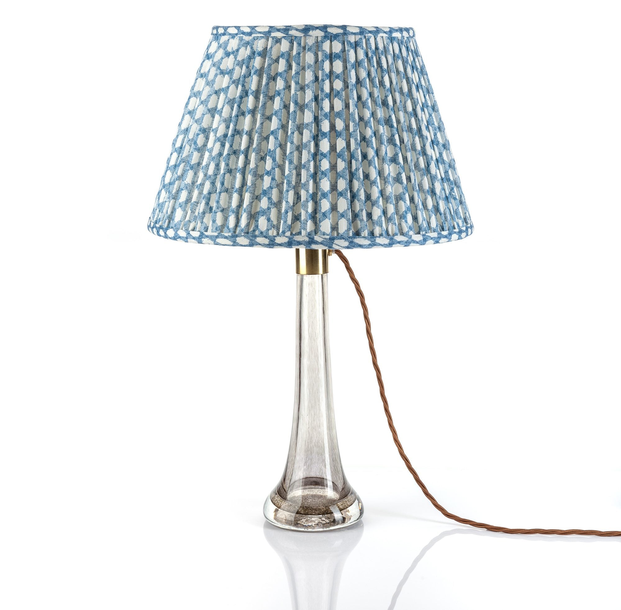 Wicker Blue Linen Lampshade