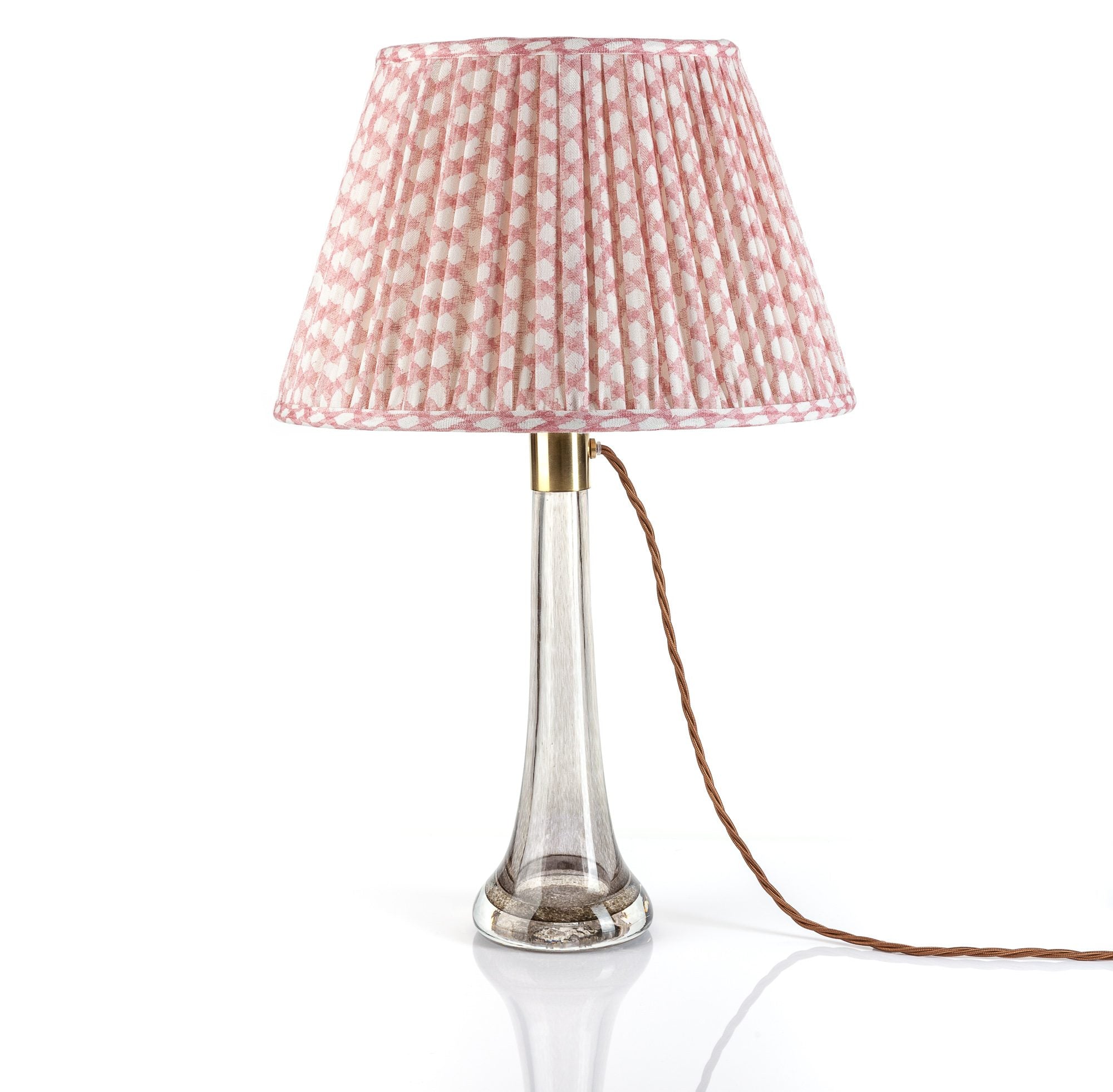 Wicker Pink Linen Lampshade