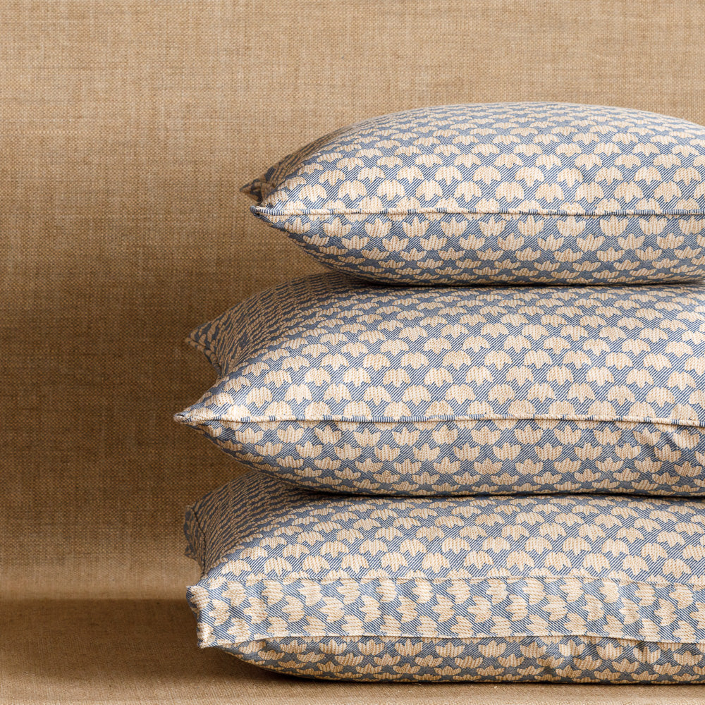 Eythorne Blue Cotton Cushion