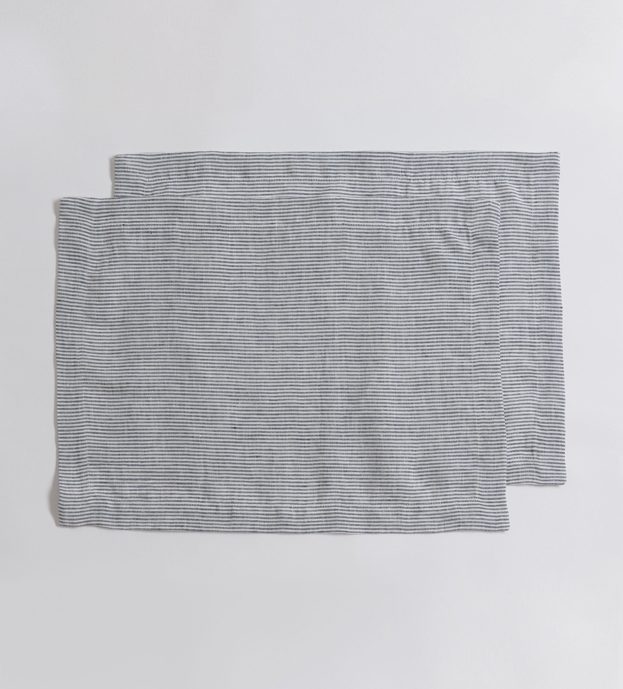 French Blue Sid Stripe 100% Linen Placemats - Set of 2