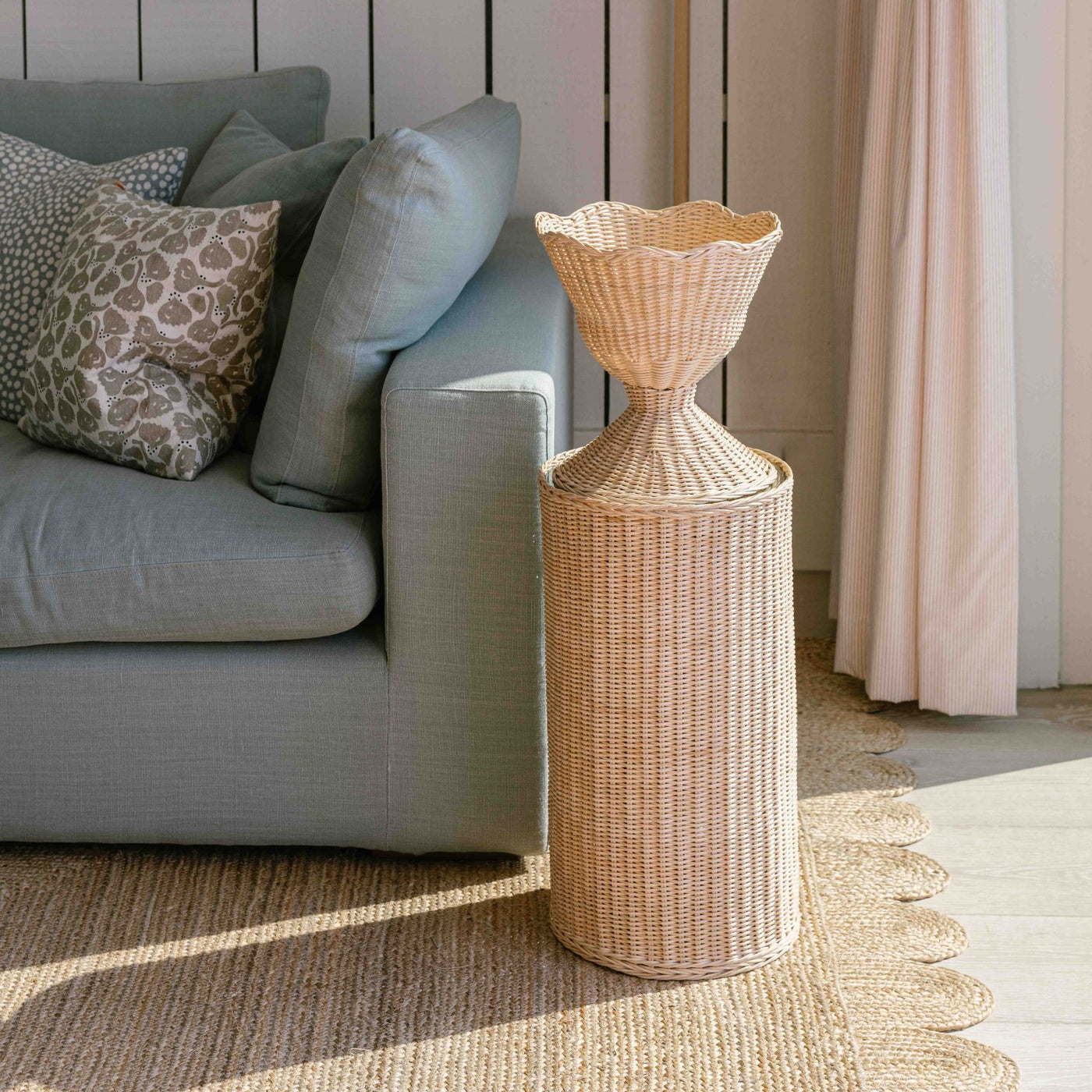 Freya Scalloped Rattan Bowl