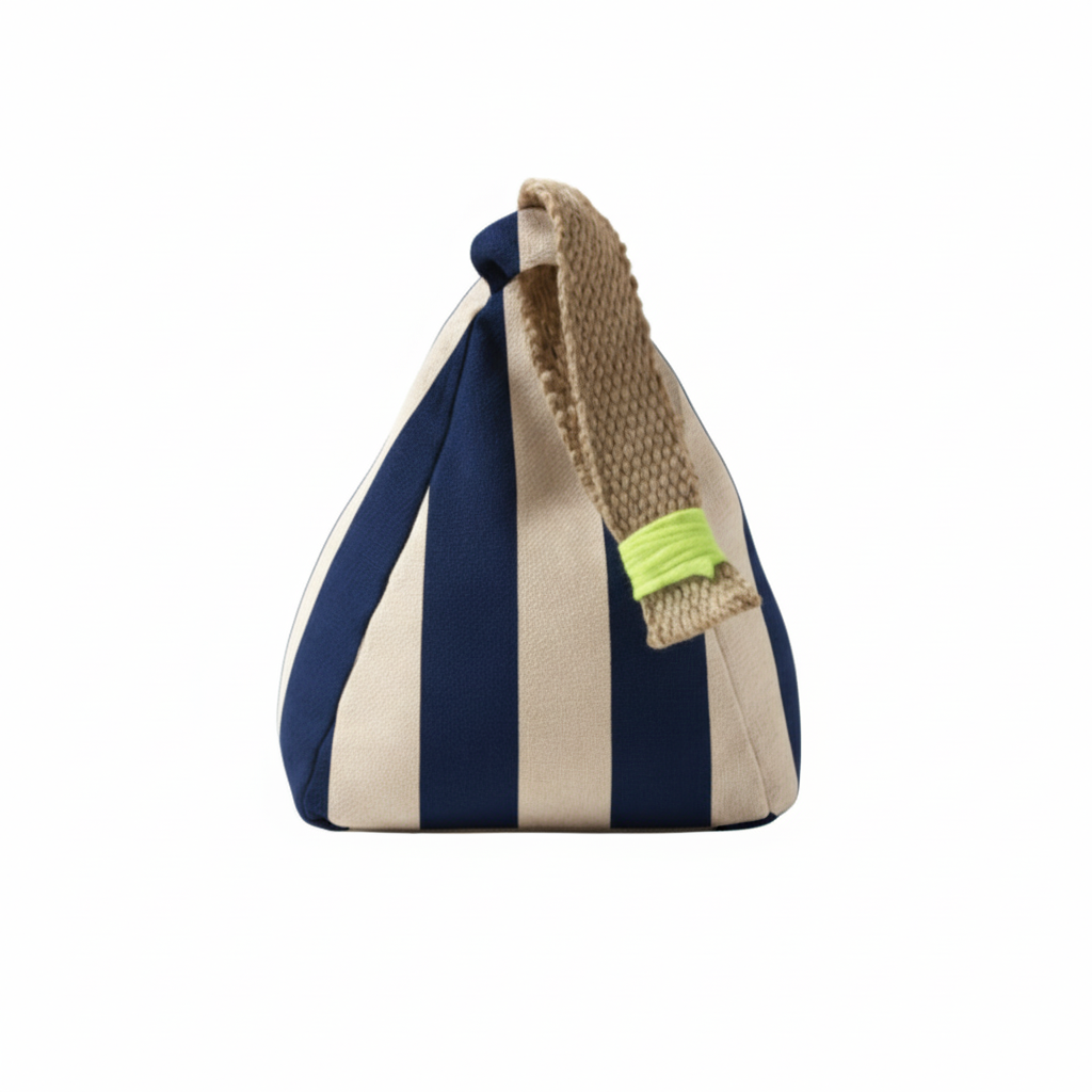 Hand-painted Linen Sustainable Doorstop in Stripe print
