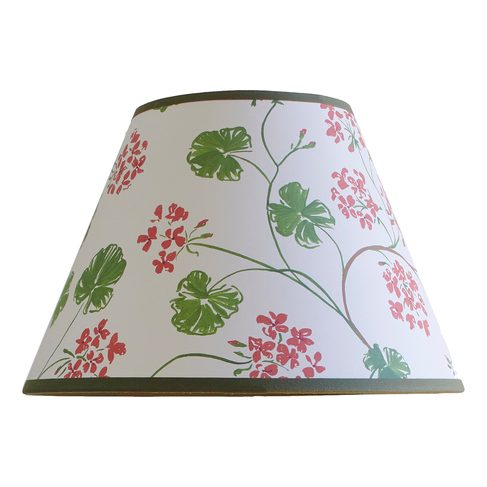 Geraniums, paper lampshade, empire